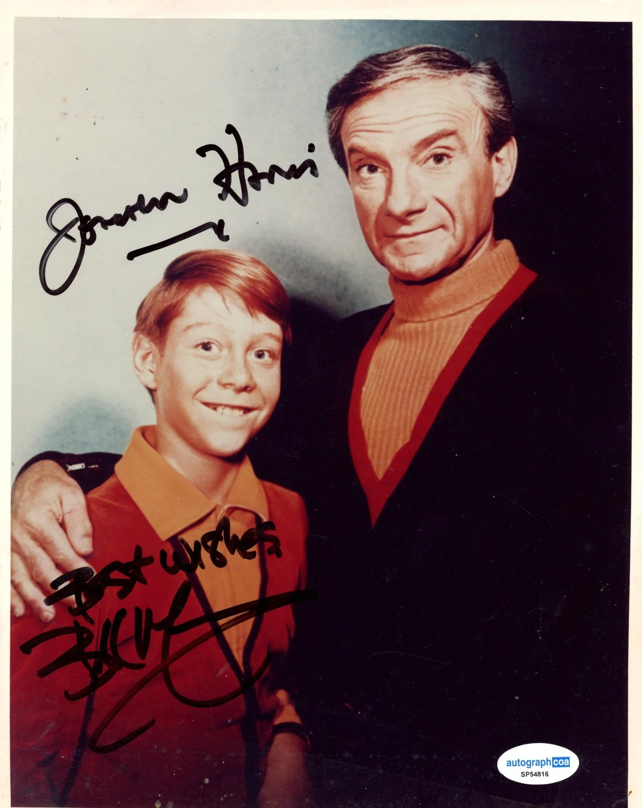 Bill Mumy, Jonathan Harris — Jonathan Harris & Bill Mumy "Lost in Space" AUTOGRAPHS Signed 8x10 Photo ACOA, изображение 2