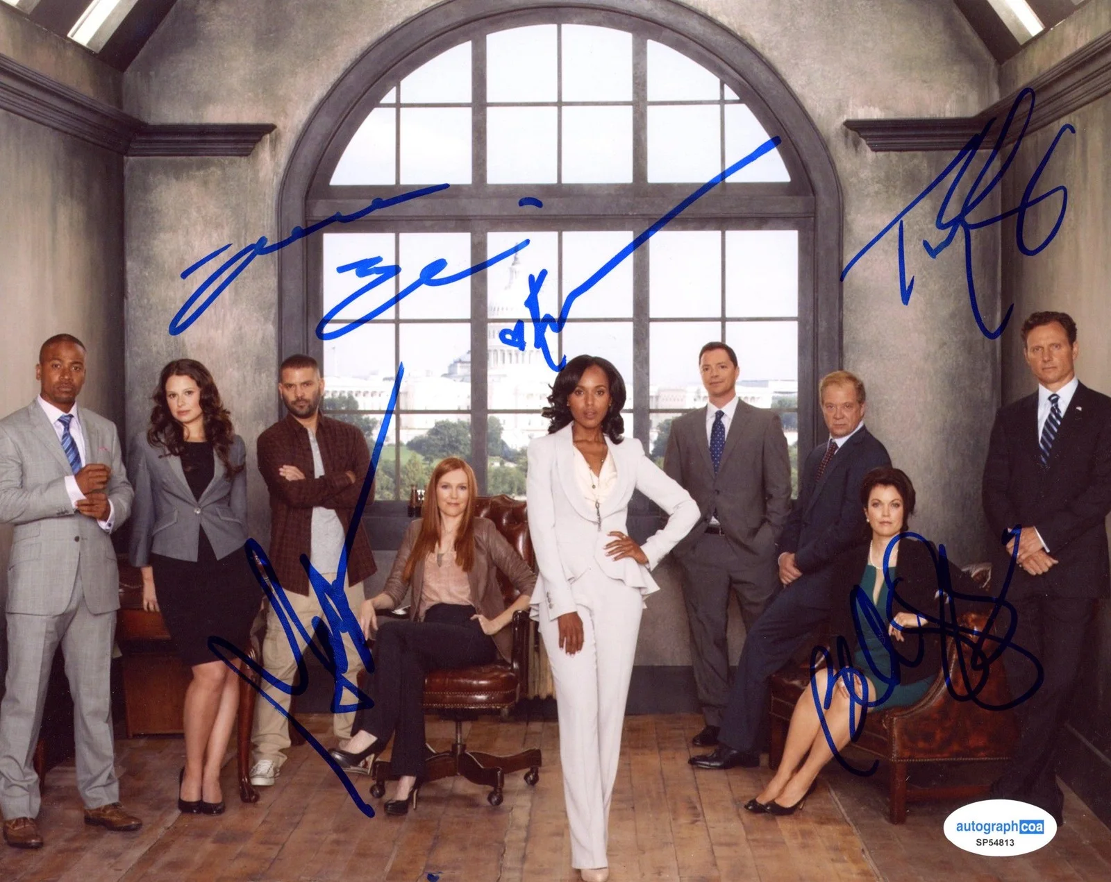 Bellamy Young, more — "Scandal" Cast AUTOGRAPHS Signed 8x10 Photo - Kerry Washington +4 ACOA, изображение 2