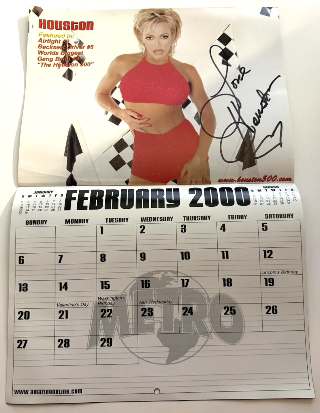 Metro Babes Illustrated hand SIGNED EVERY MONTH Swimsuit Calendar Porn Stars COA, изображение 3