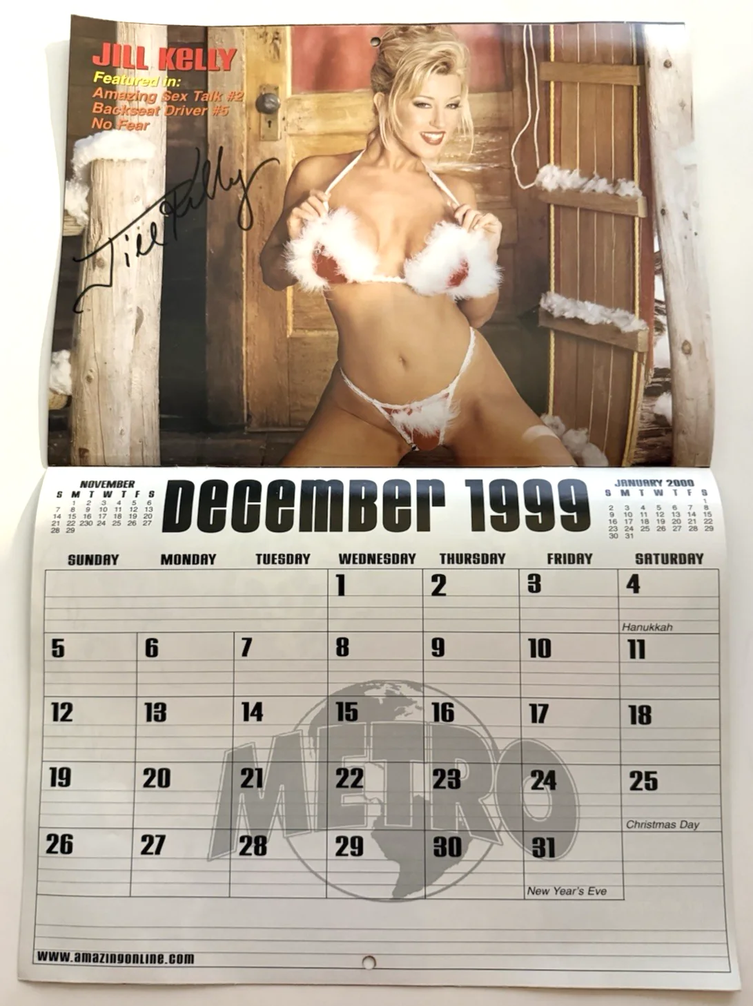 Metro Babes Illustrated hand SIGNED EVERY MONTH Swimsuit Calendar Porn Stars COA, изображение 5