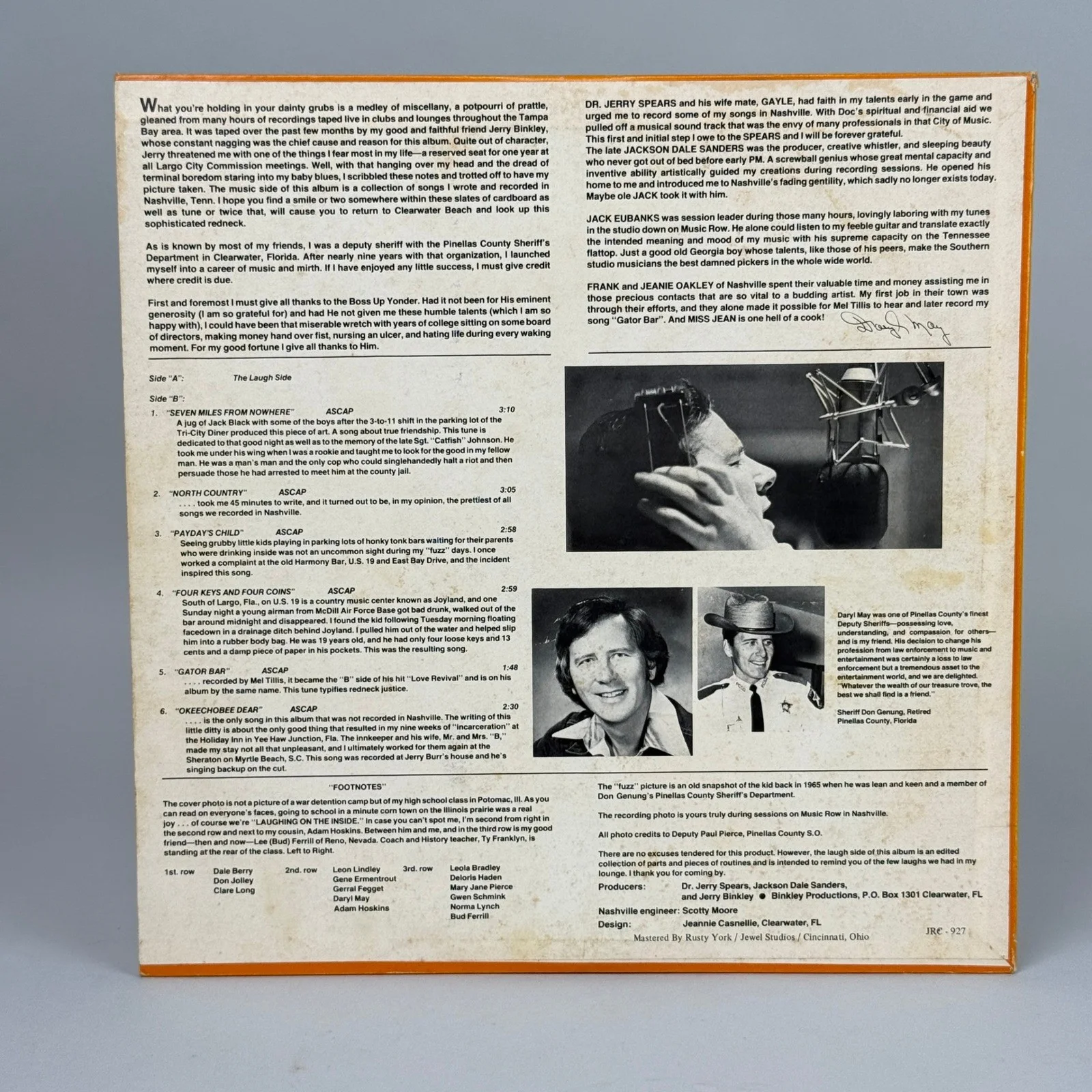 Daryl May Laughing On The Inside Vinyl Record Album SIGNED Clearwater FL, изображение 3