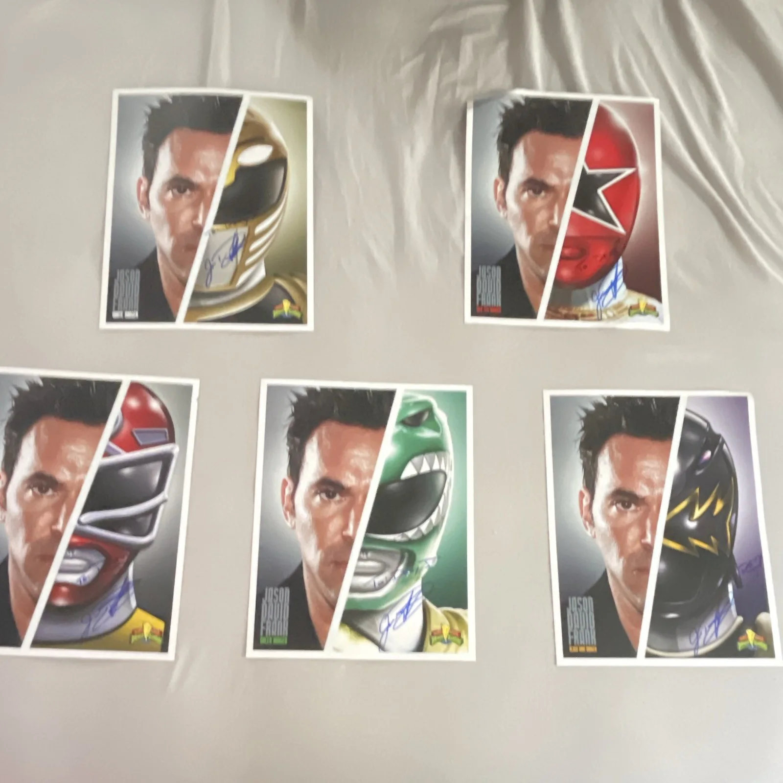 Jason David Frank — Jason David Frank Signed Power Rangers Photo Prints Lot of 5 Autographed.