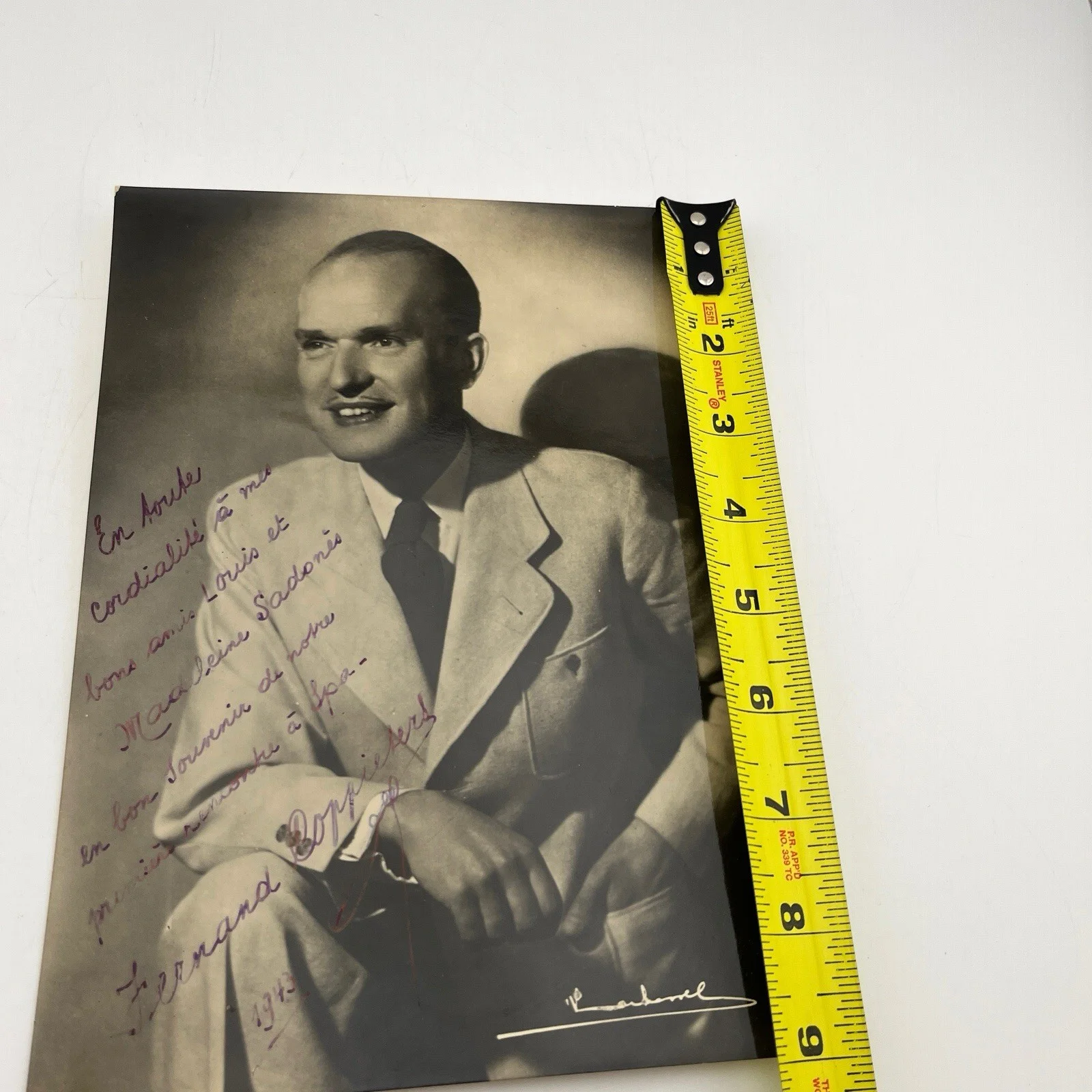 1943 Fernand Coppieters Signed Belgian Jazz Pianist Photo Autograph VTG RARE, изображение 3