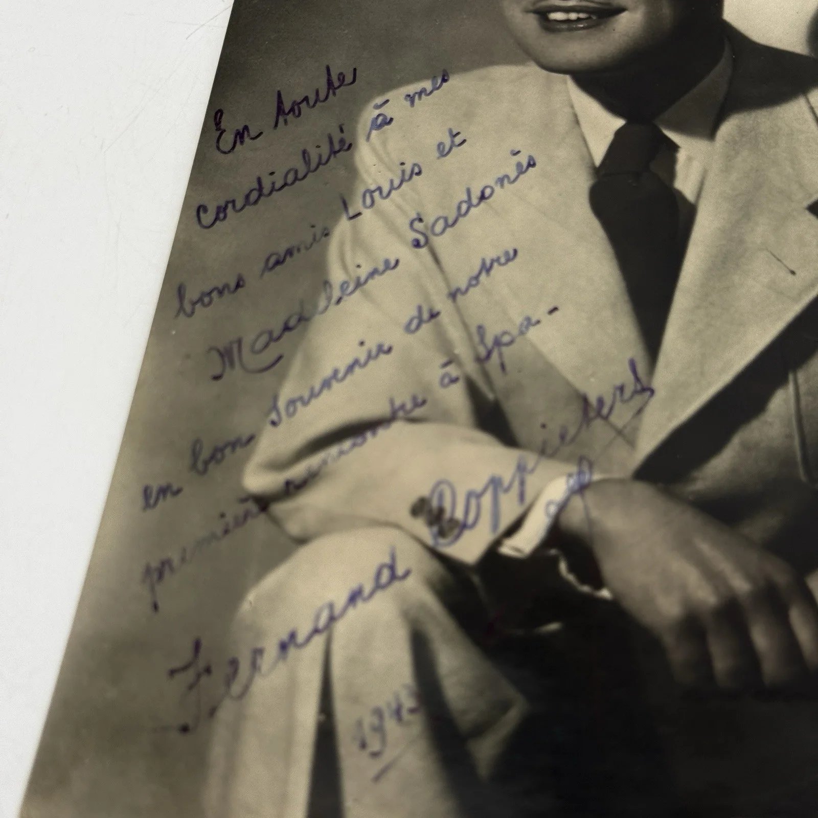 1943 Fernand Coppieters Signed Belgian Jazz Pianist Photo Autograph VTG RARE, изображение 5