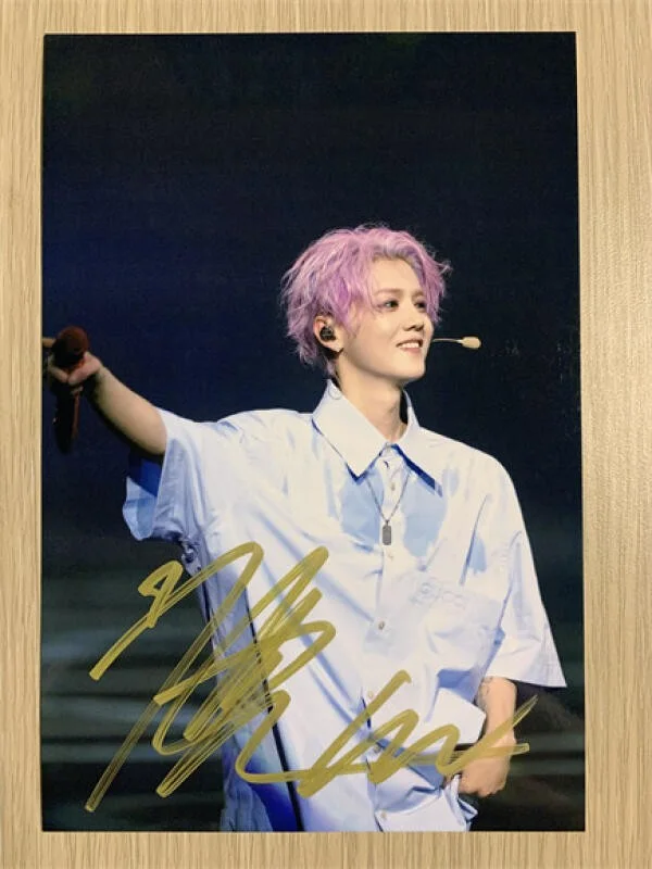 6" 鹿晗/Lu Han Hand Signed Autographed Photo Autographs Collection Original, image 3
