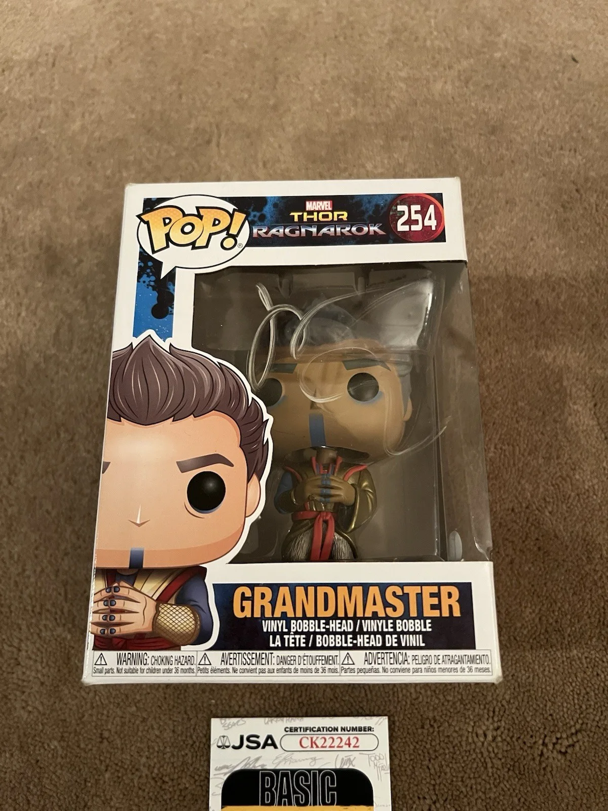Jeff Goldblum Autographed Funko Pop Grandmaster Thor Ragnarok JSA AUTHENTIC, изображение 2
