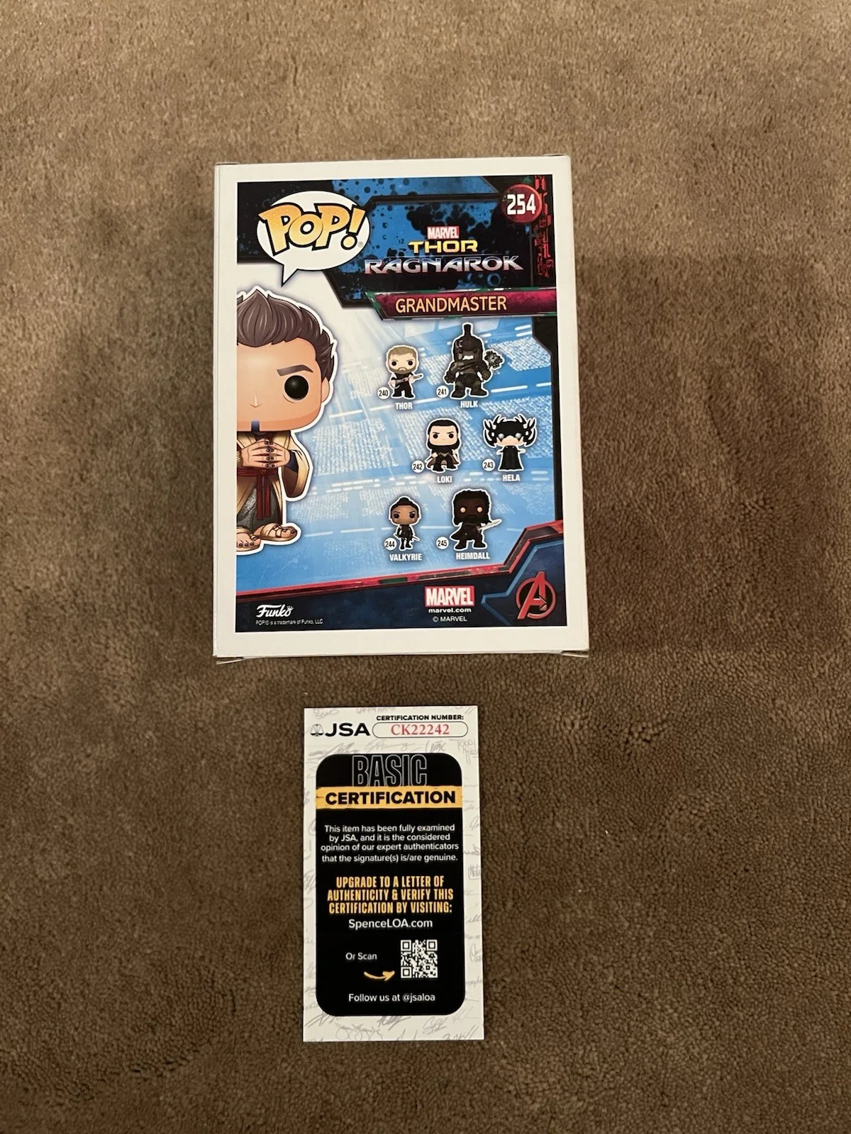 Jeff Goldblum Autographed Funko Pop Grandmaster Thor Ragnarok JSA AUTHENTIC, изображение 4