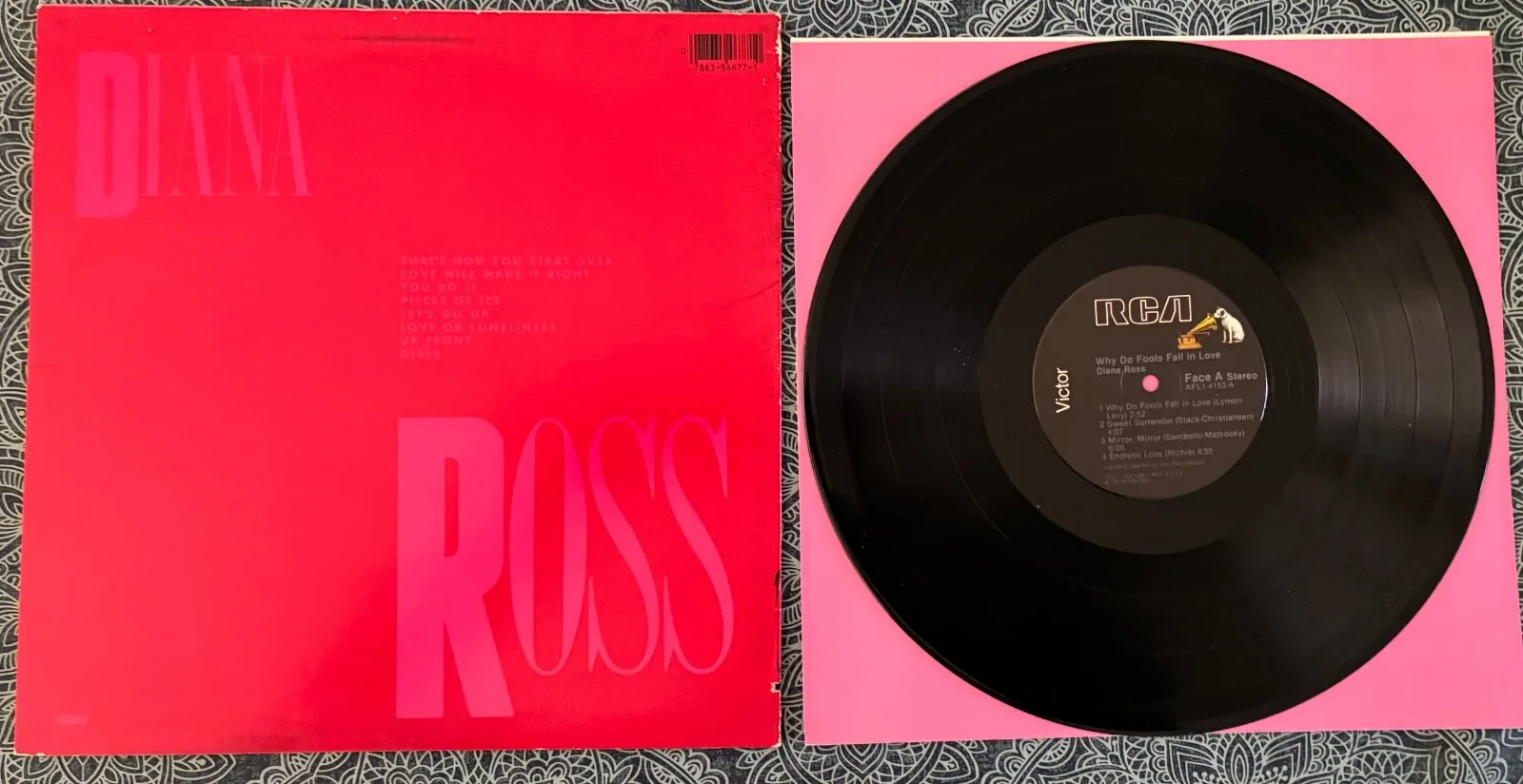 DIANA ROSS SIGNED VINYL RECORD ALBUM ROSS 1983 HAND SIGNED GOLD AUTOGRAPH, изображение 3