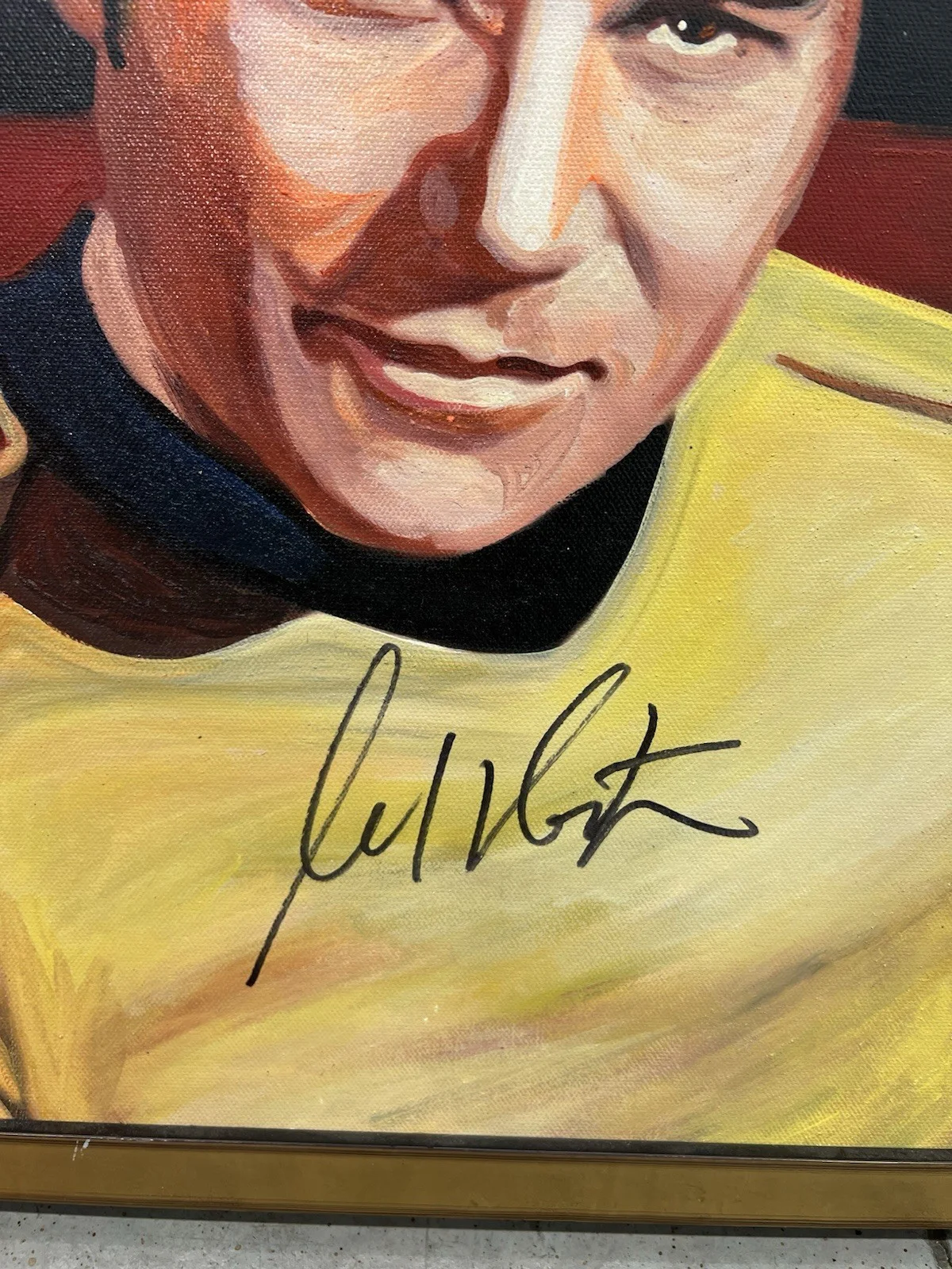 William Shatner — William Shatner Captain Kirk Signed Star Trek Portrait Painting JSA, image 2