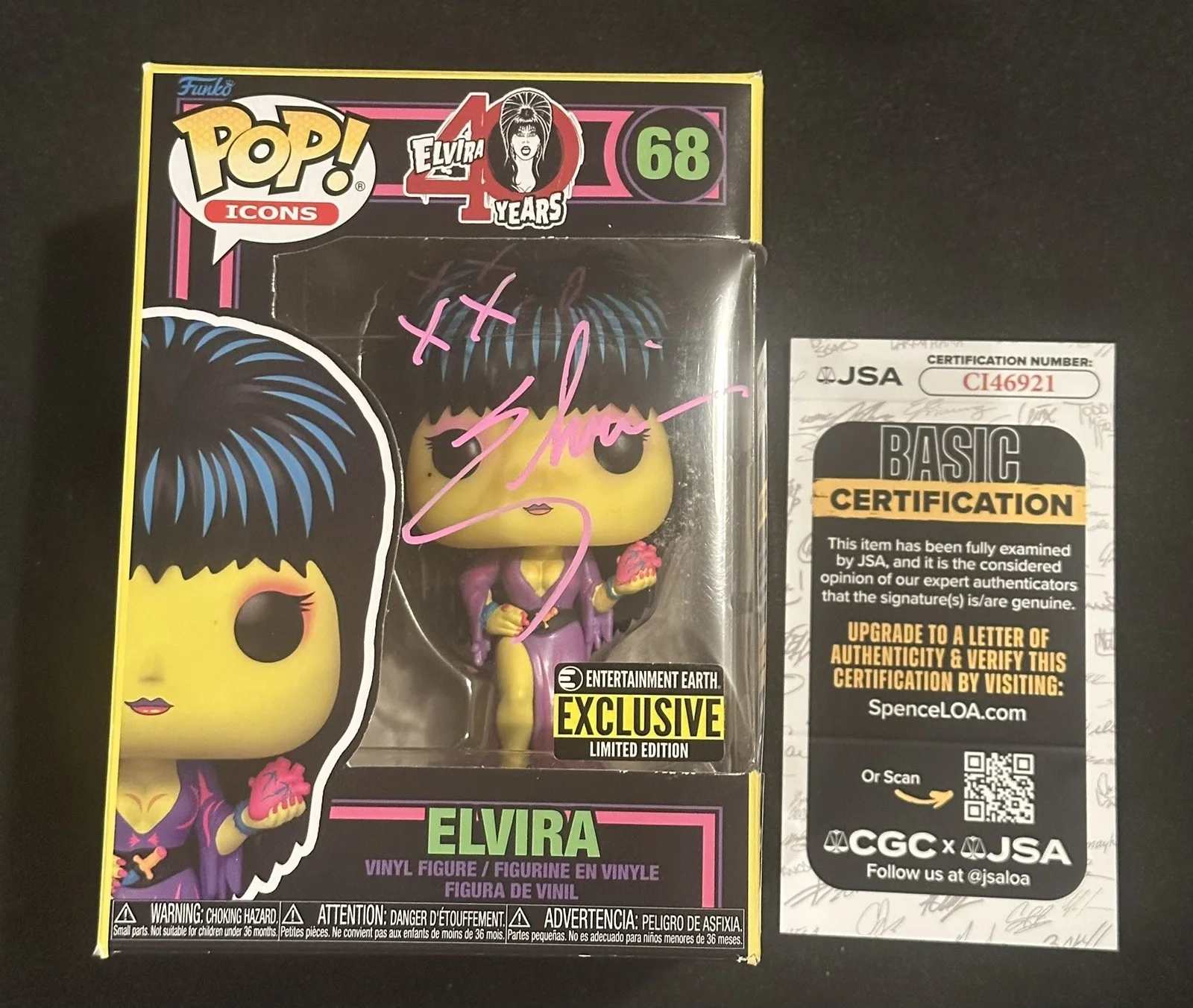 Cassandra Peterson — Cassandra Peterson Autograph Signed Elvira Funko Pop JSA COA