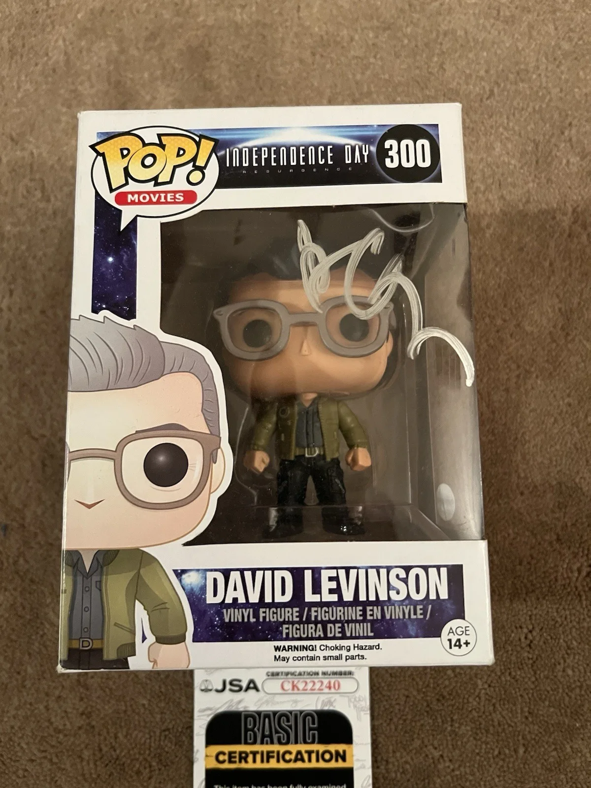 Jeff Goldblum Autographed Funko Pop David Levinson Independence Day JSA, изображение 2