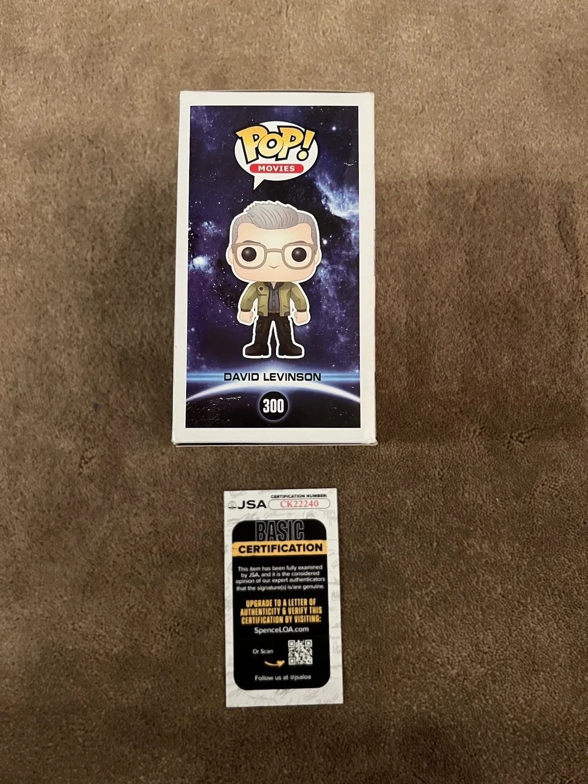 Jeff Goldblum Autographed Funko Pop David Levinson Independence Day JSA, изображение 5
