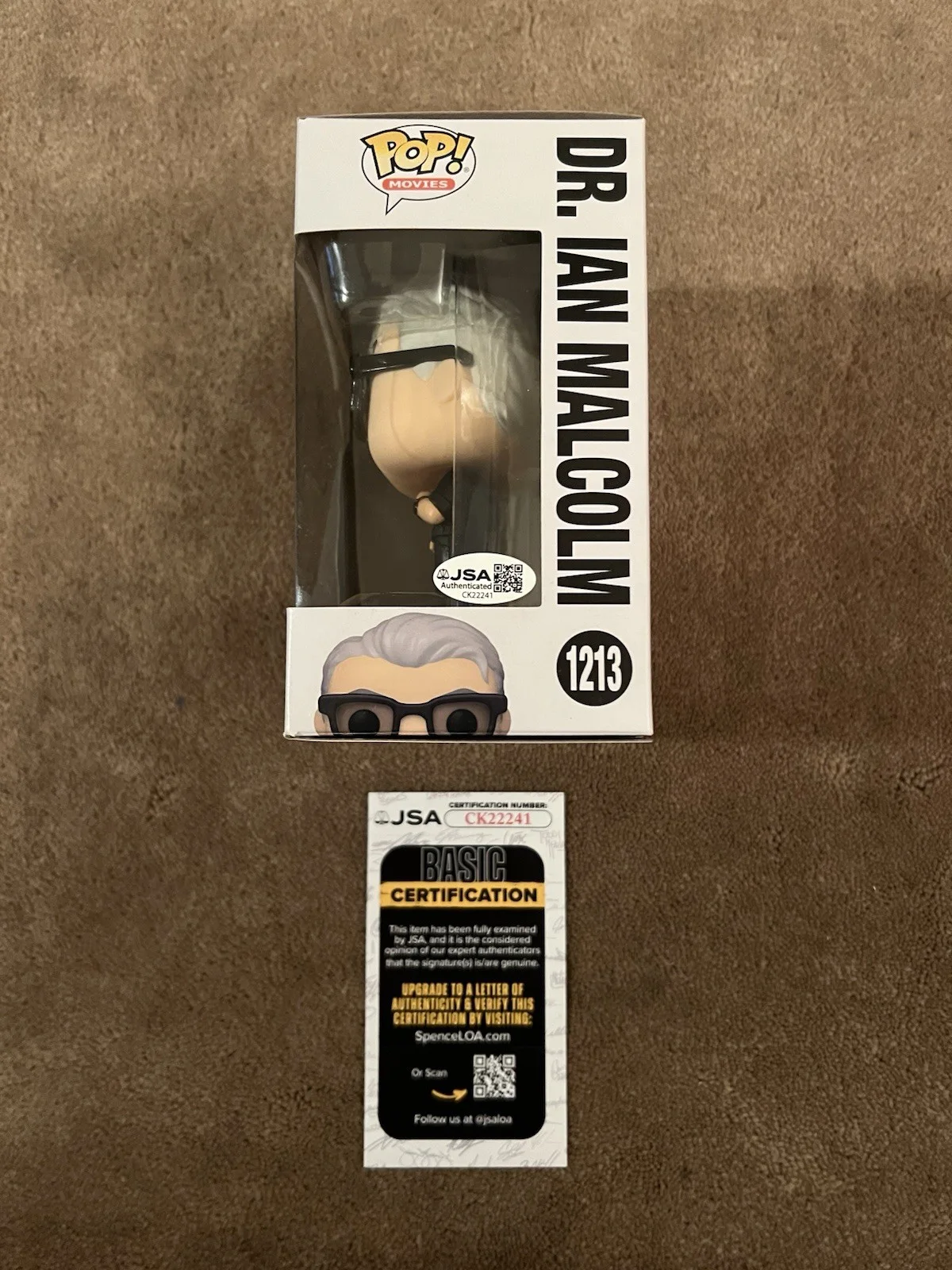 Jeff Goldblum Autographed Funko Pop Dr. lan Malcolm Jurassic World #1213 JSA, image 3