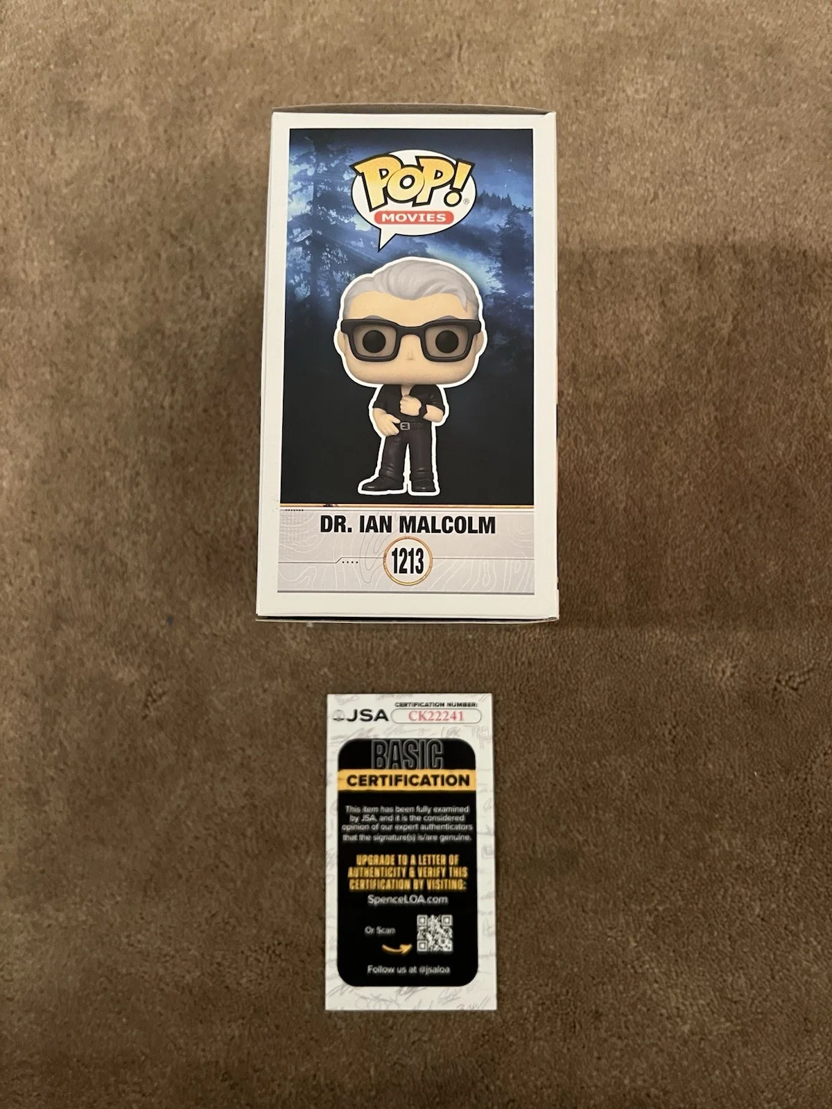 Jeff Goldblum Autographed Funko Pop Dr. lan Malcolm Jurassic World #1213 JSA, image 5