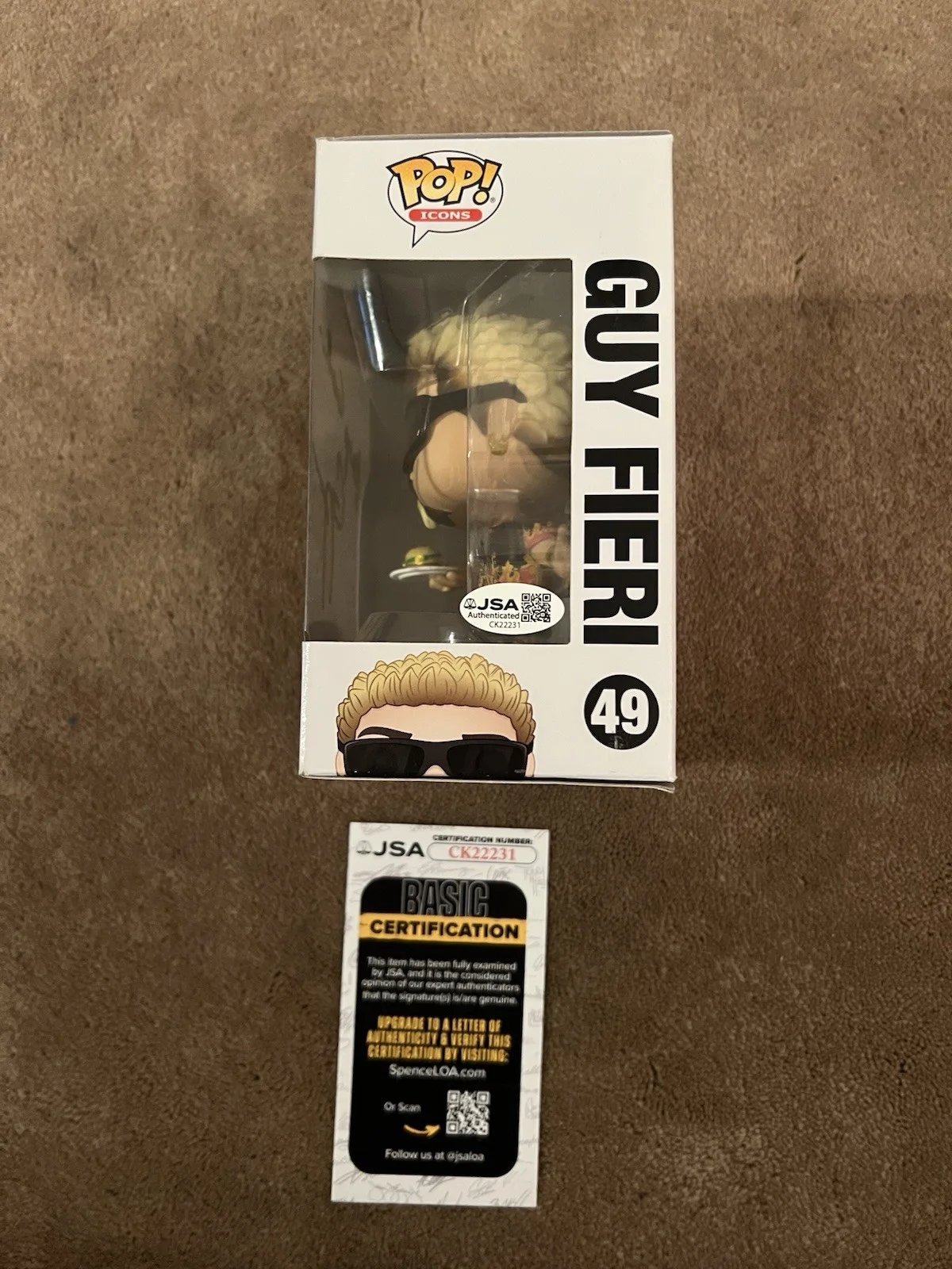 Guy Fieri Autographed Funko Pop Flavortown Chef Cook 49 JSA AUTHENTICATION, изображение 3