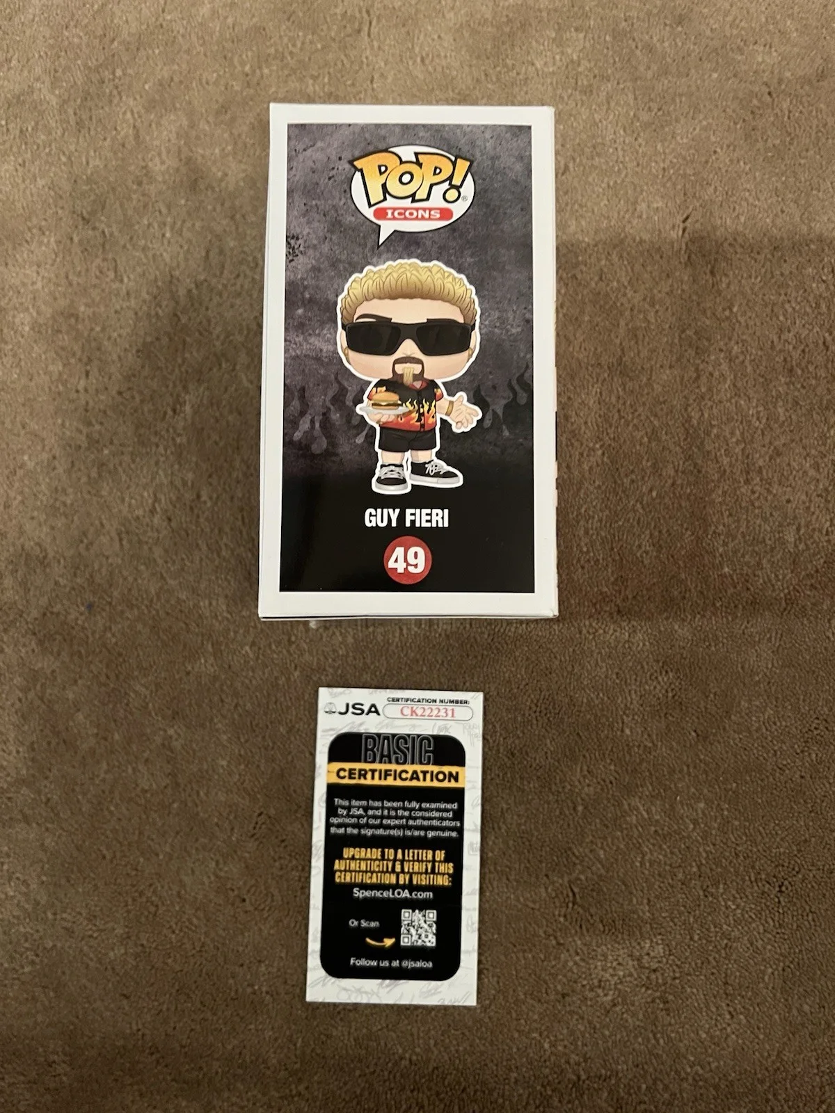 Guy Fieri Autographed Funko Pop Flavortown Chef Cook 49 JSA AUTHENTICATION, изображение 5