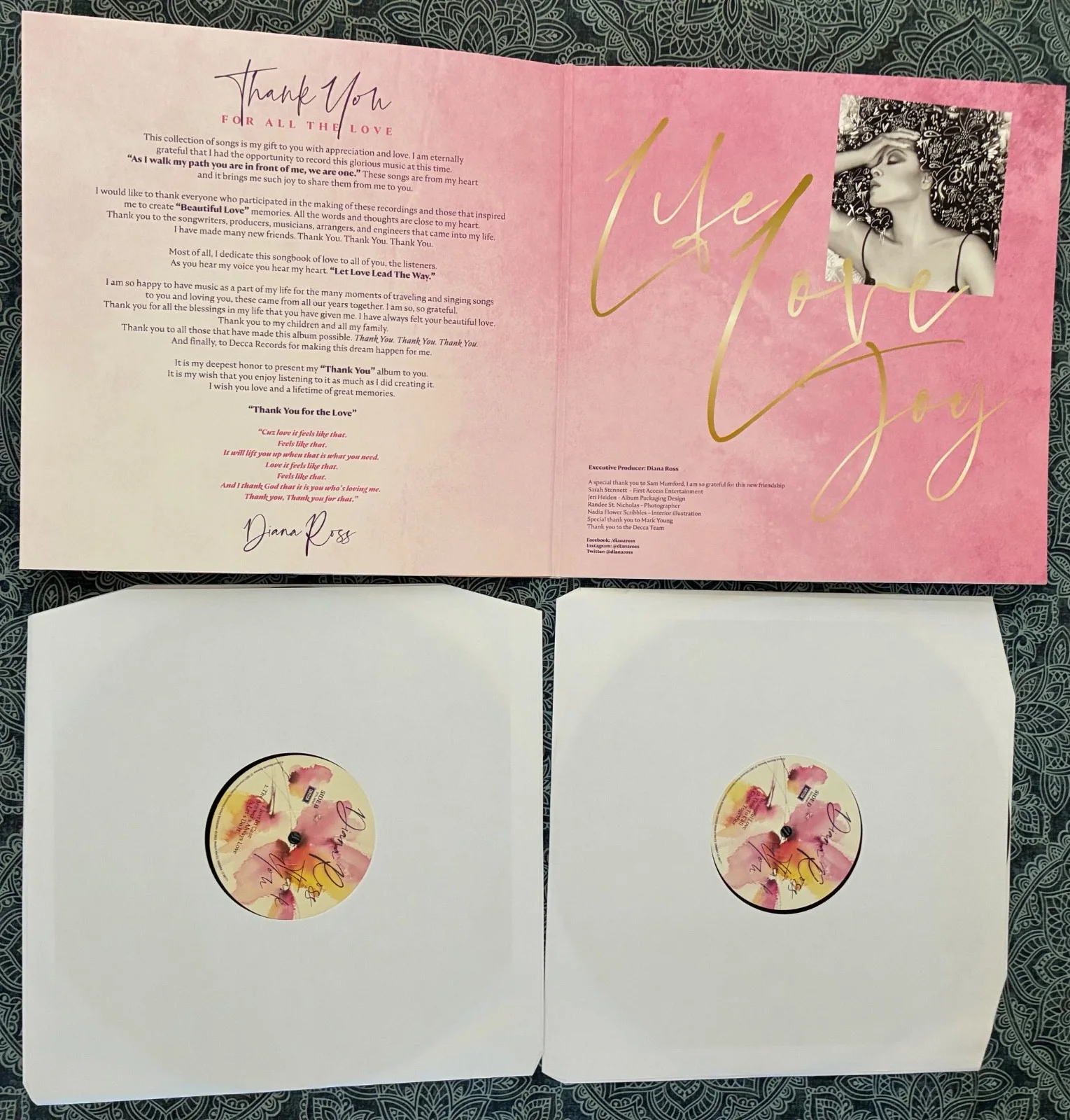 DIANA ROSS Signed THANK YOU Vinyl Record Album Autograph 2LP Gatefold Motown OG, изображение 3