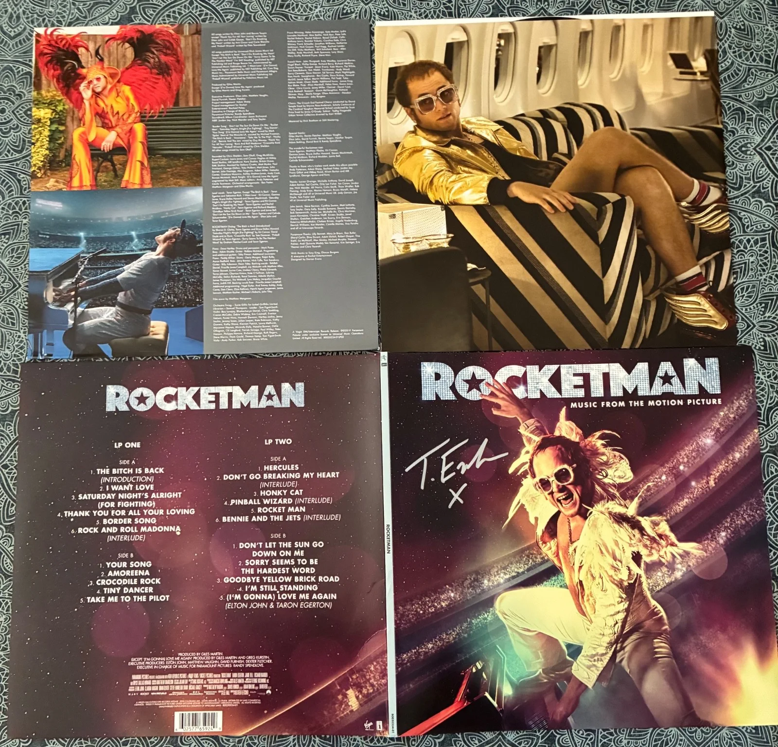 Tarpon Egerton — Taron Egerton Signed Rocketman Vinyl LP Album Soundtrack with COA Elton Joh, изображение 4