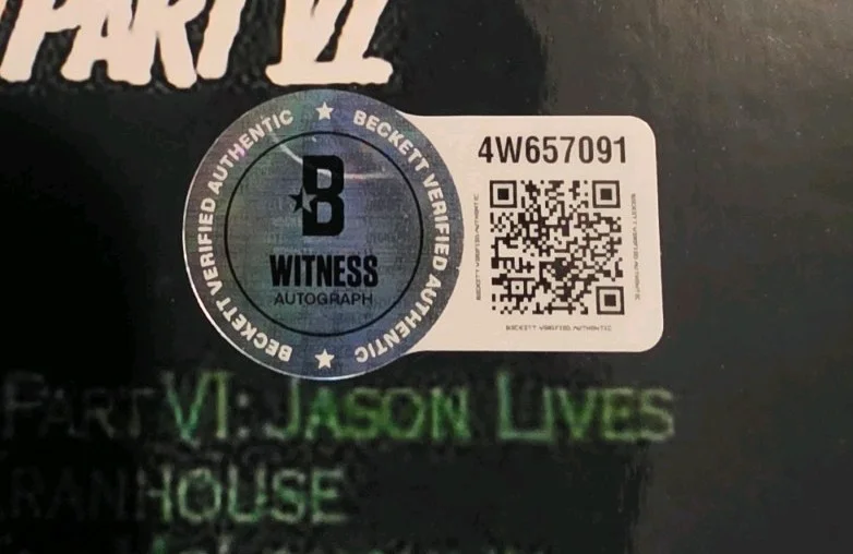 Jason 1 — Friday the 13th Part 6 Jason Lives Autographed By Jason Authenticated By Beckett, image 5