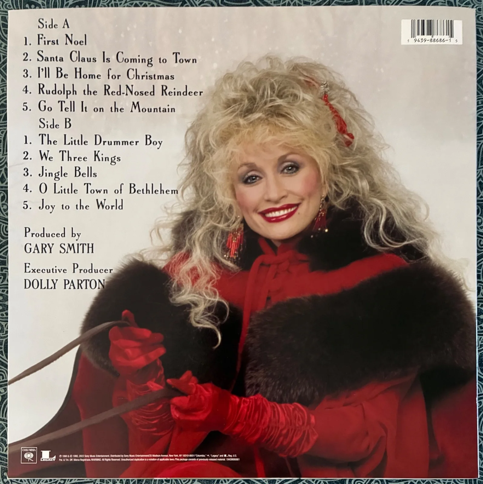 DOLLY PARTON Signed HOME FOR CHRISTMAS Vinyl LP Autographed Album Cover Columbia, изображение 3
