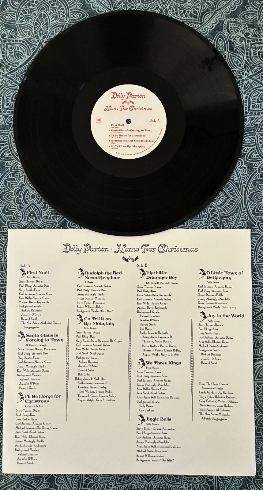 DOLLY PARTON Signed HOME FOR CHRISTMAS Vinyl LP Autographed Album Cover Columbia, изображение 5
