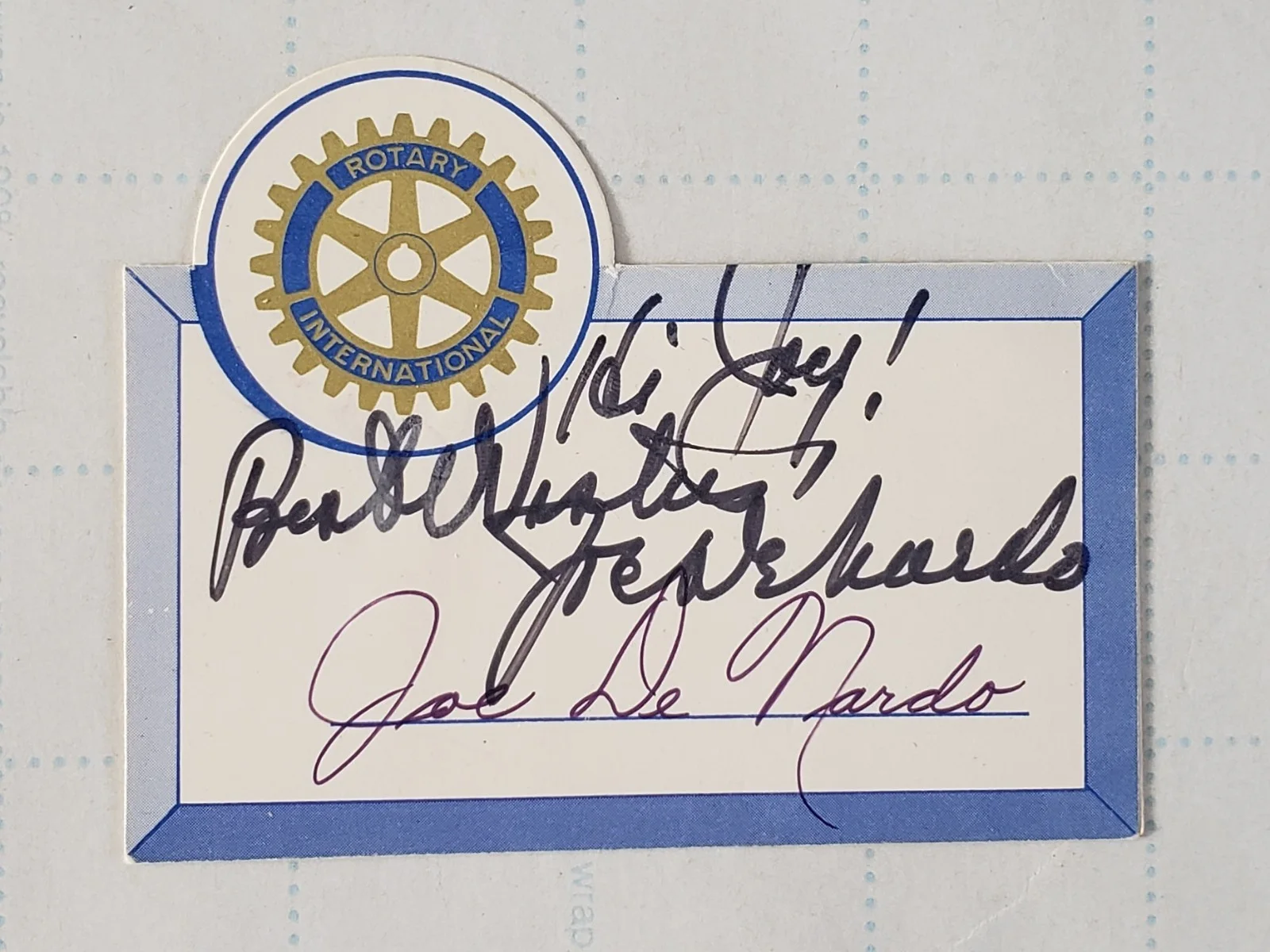 Vintage Joe DeNardo Signed Rotary Place Card Autograph – Pittsburgh Weatherman, image 3