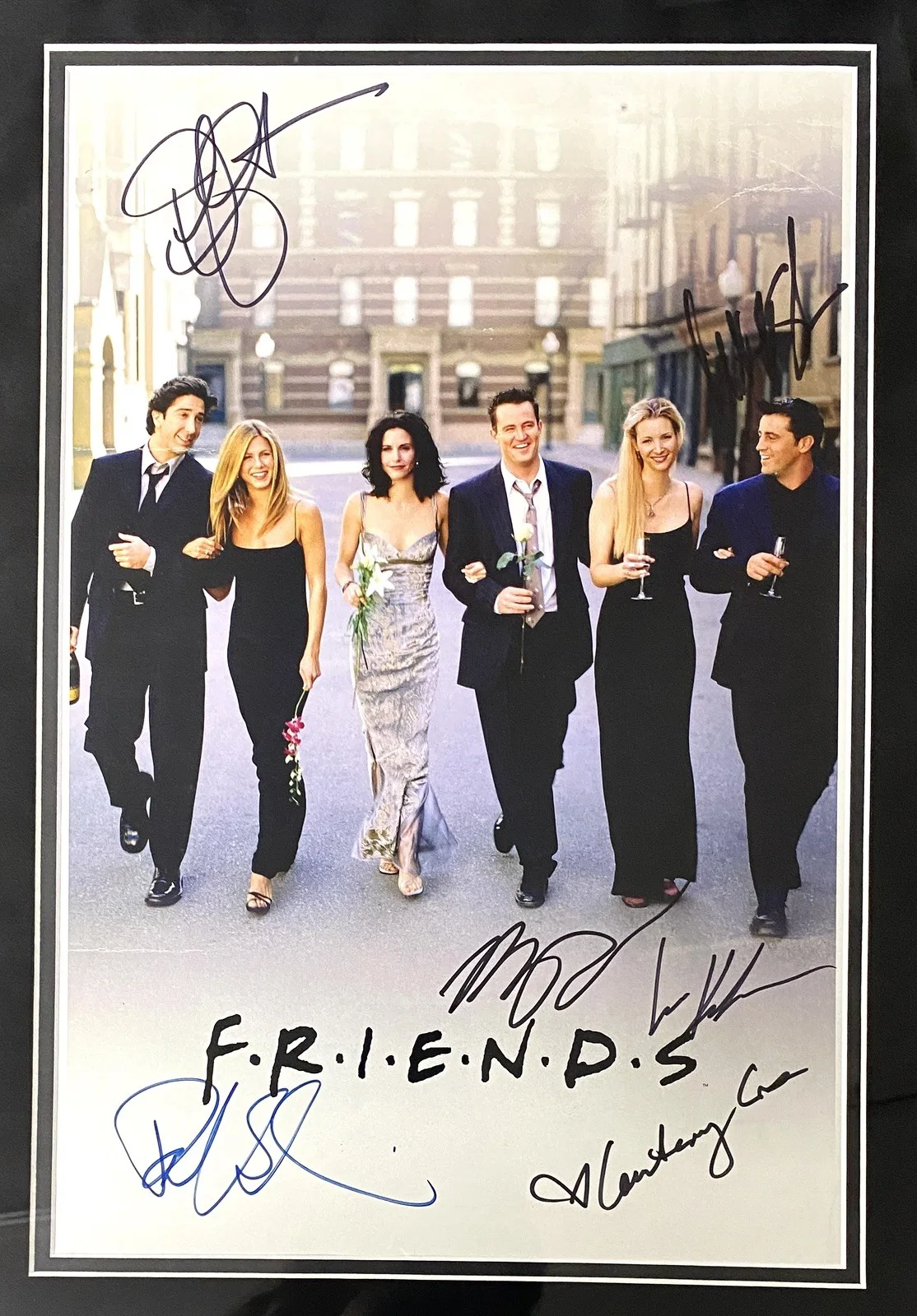 Friends Cast Signed Framed Display - Photo + 2003 Invitation – Beckett & PSA, image 2