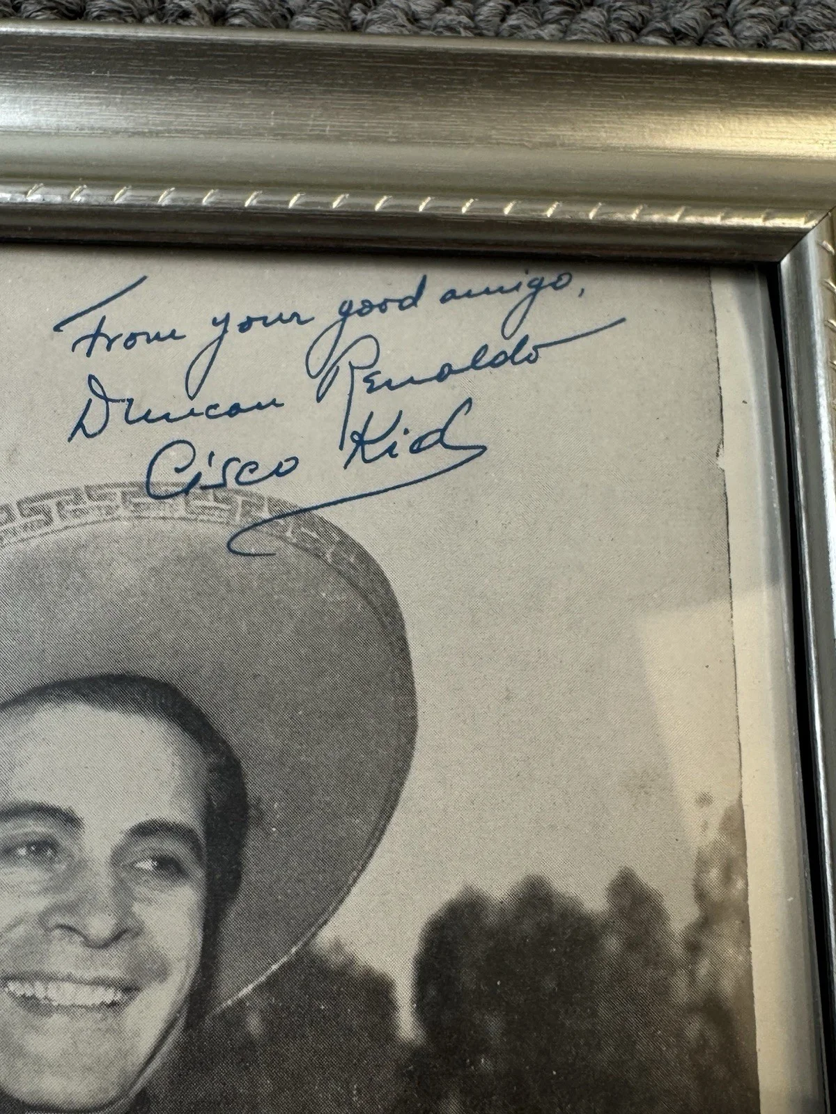 The Cisco Kid — The Cisco Kid signed inscribed b/w 8 x 10 photo Duncan Reynolds Kansas City, изображение 2