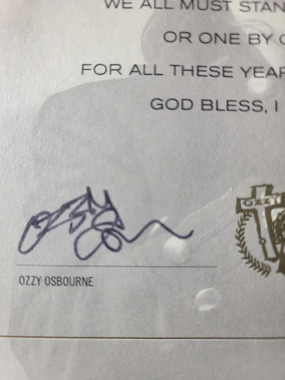 Ozzy Osbourne Signed Certificate #01255 - Rare Autograph - From 2019 Box Set, image 3