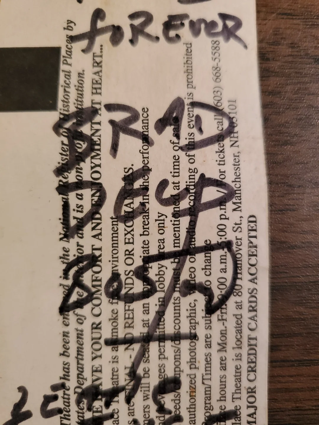 Brad DeLp Signed Palace Theater Ticket Beetlejuice Boston, Joe Holaday, Steve B, image 3