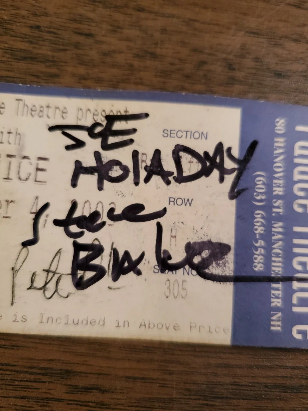 Brad DeLp Signed Palace Theater Ticket Beetlejuice Boston, Joe Holaday, Steve B, image 4