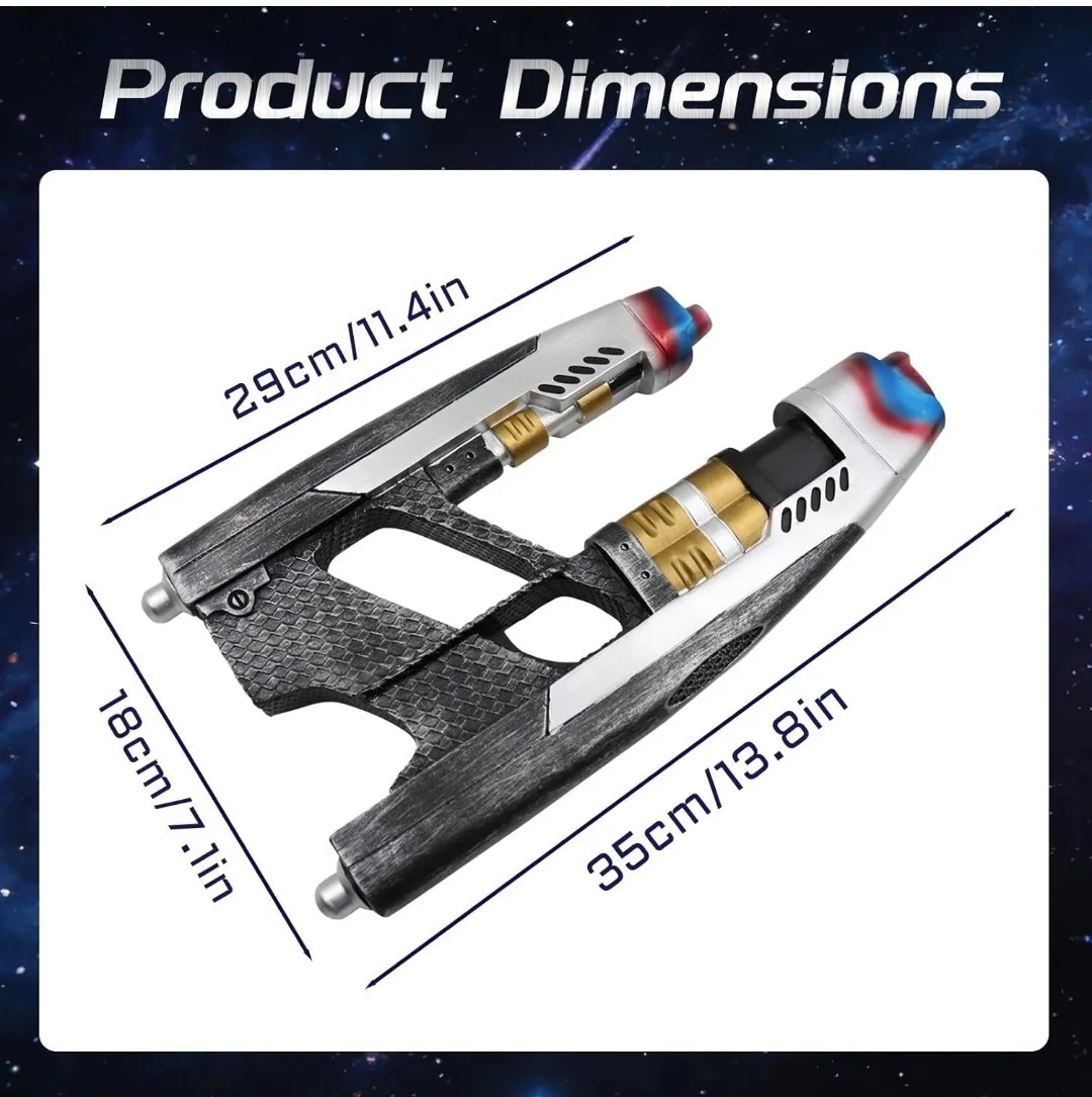 Star Lord Blaster Prop 1:1 Replica Cosplay Pistol Infinity War Weapon Set Of 2, изображение 2