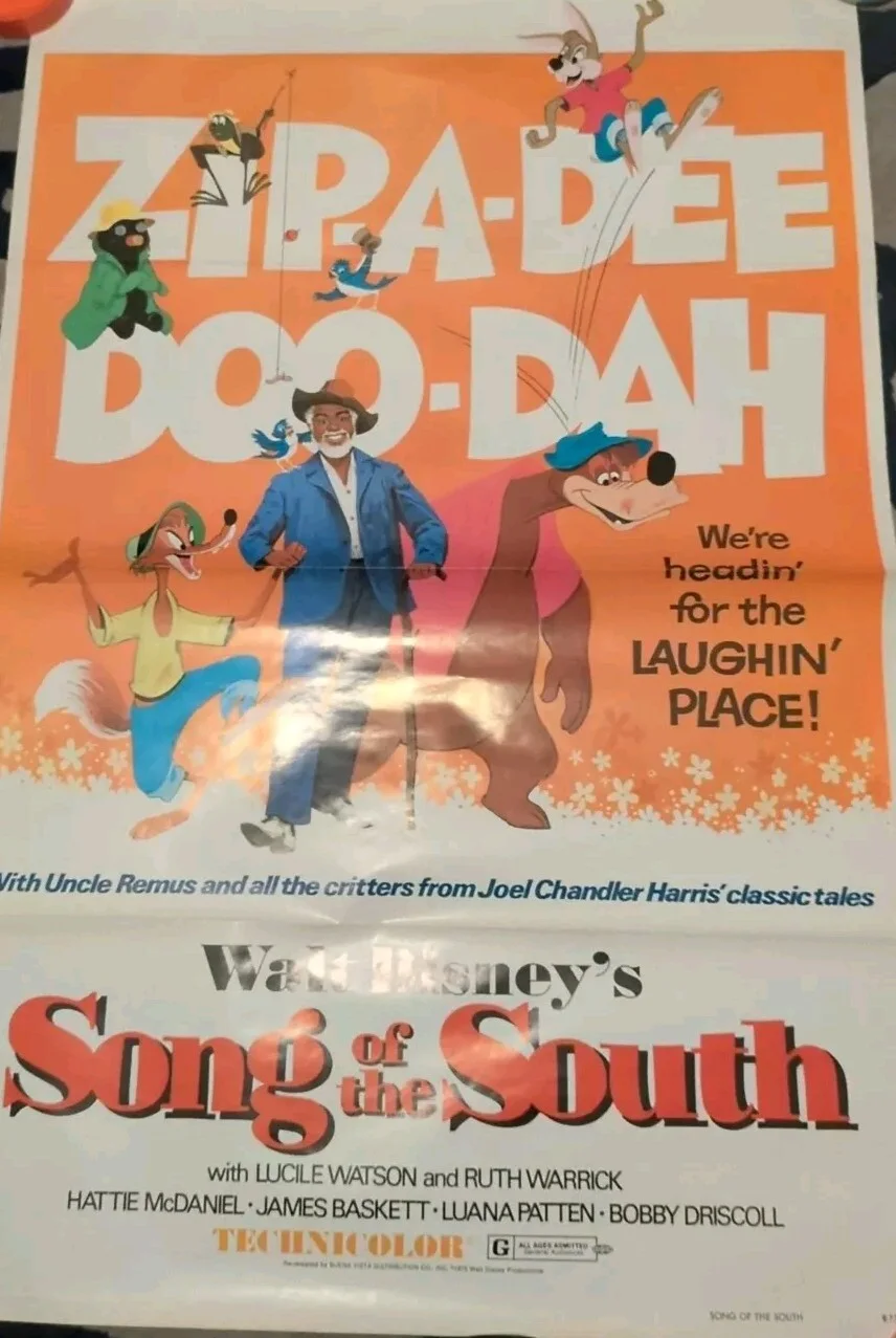 Original 1972 Walt Disney's Song Of The South Movie Poster 1 Sheet 41" X 27", изображение 3