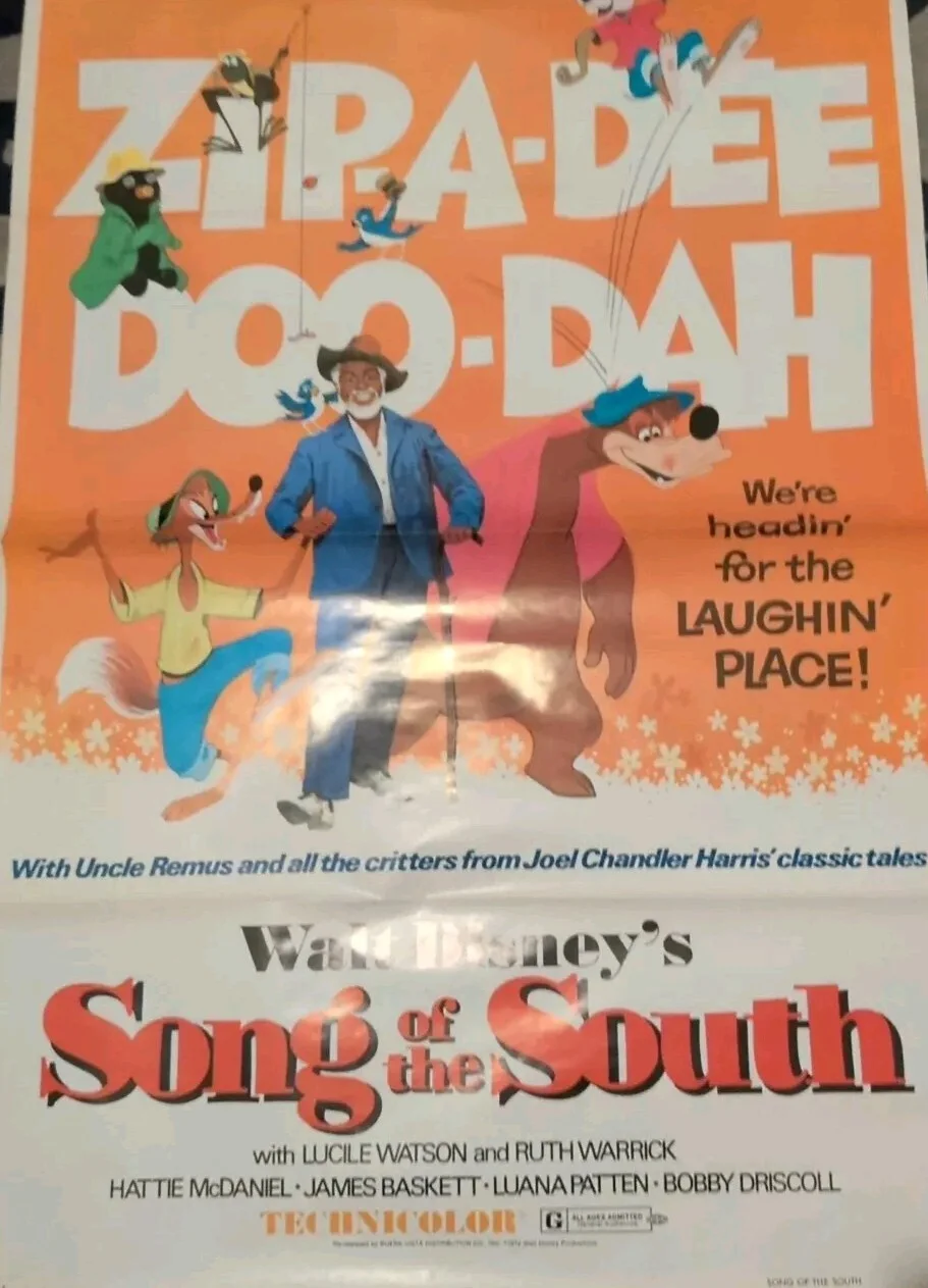 Original 1972 Walt Disney's Song Of The South Movie Poster 1 Sheet 41" X 27", изображение 5