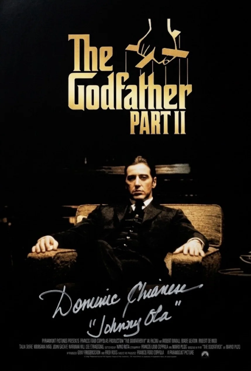 Dominic Chianese — Godfather 11x17 Poster Signed By Dominic Chianese Johnny Ola Inscribed White