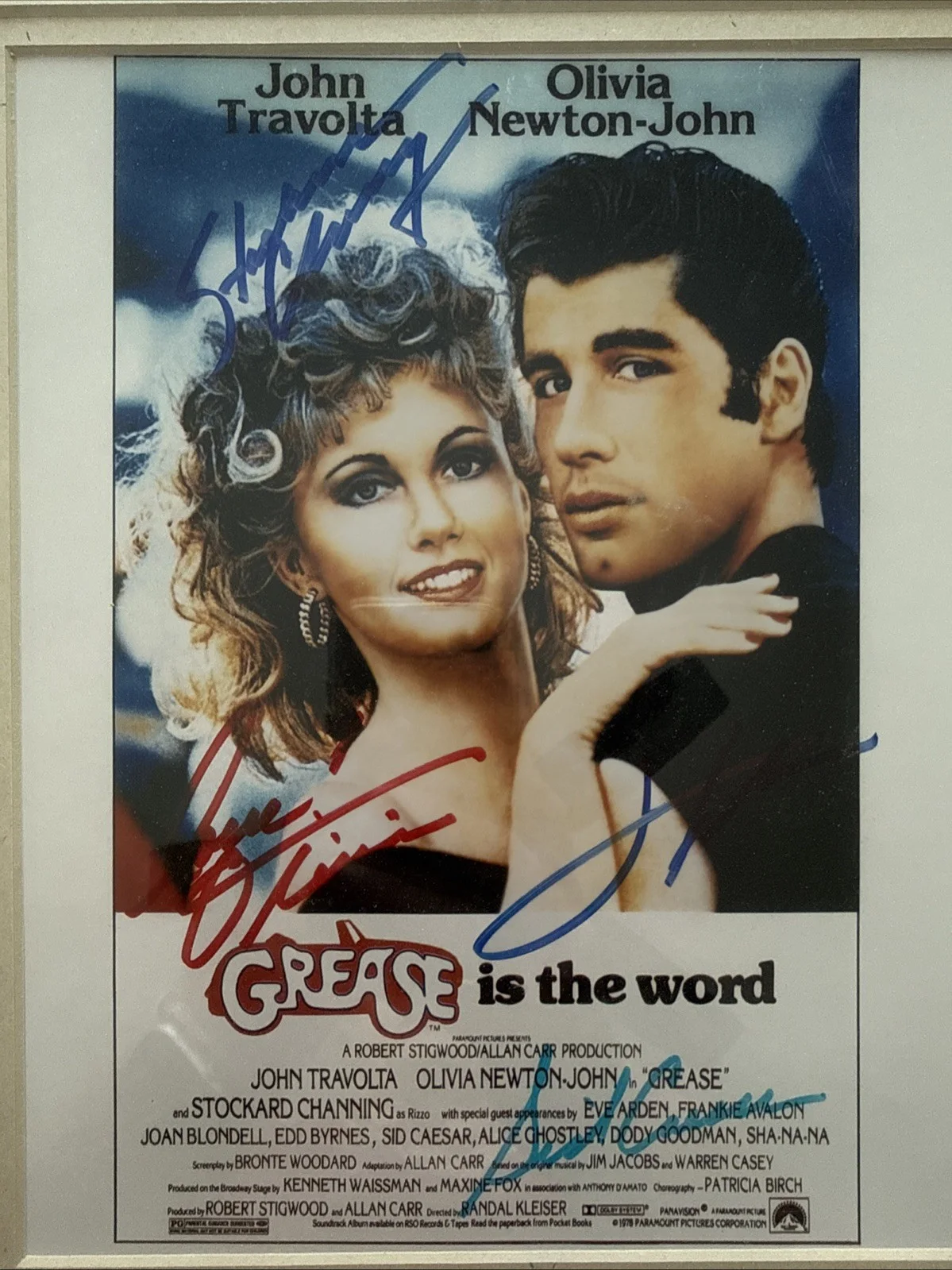Olivia Newton-John John Travolta Stockard Channing & Sid Caesar Autographed 8x10, image 2