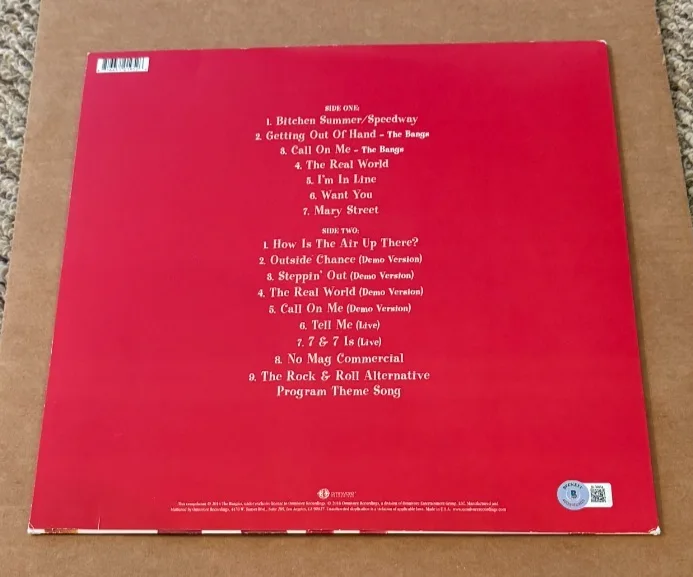 SUSANNA HOFFS THE BANGLES LADIES AND GENTLEMAN SIGNED VINYL RECORD BECKETT BAS, изображение 3