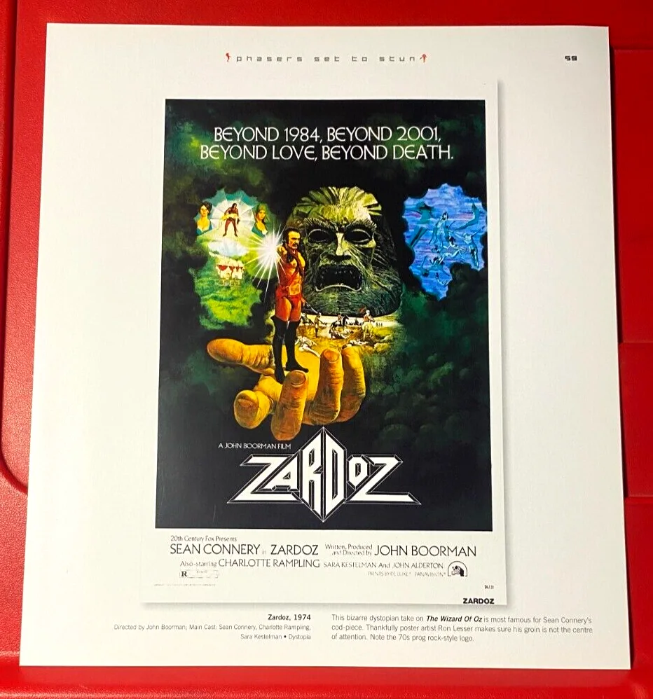 Rollerball James Caan/Zardoz Movie/Film Poster Art PICTURE / PRINT 9" x 8", изображение 2