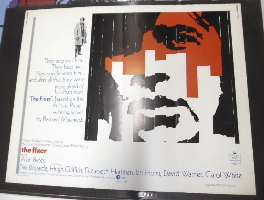 Original US 1968 Half Sheet Poster THE FIXER Alan Bates Dirk Bogarde UNFOLDED, image 2