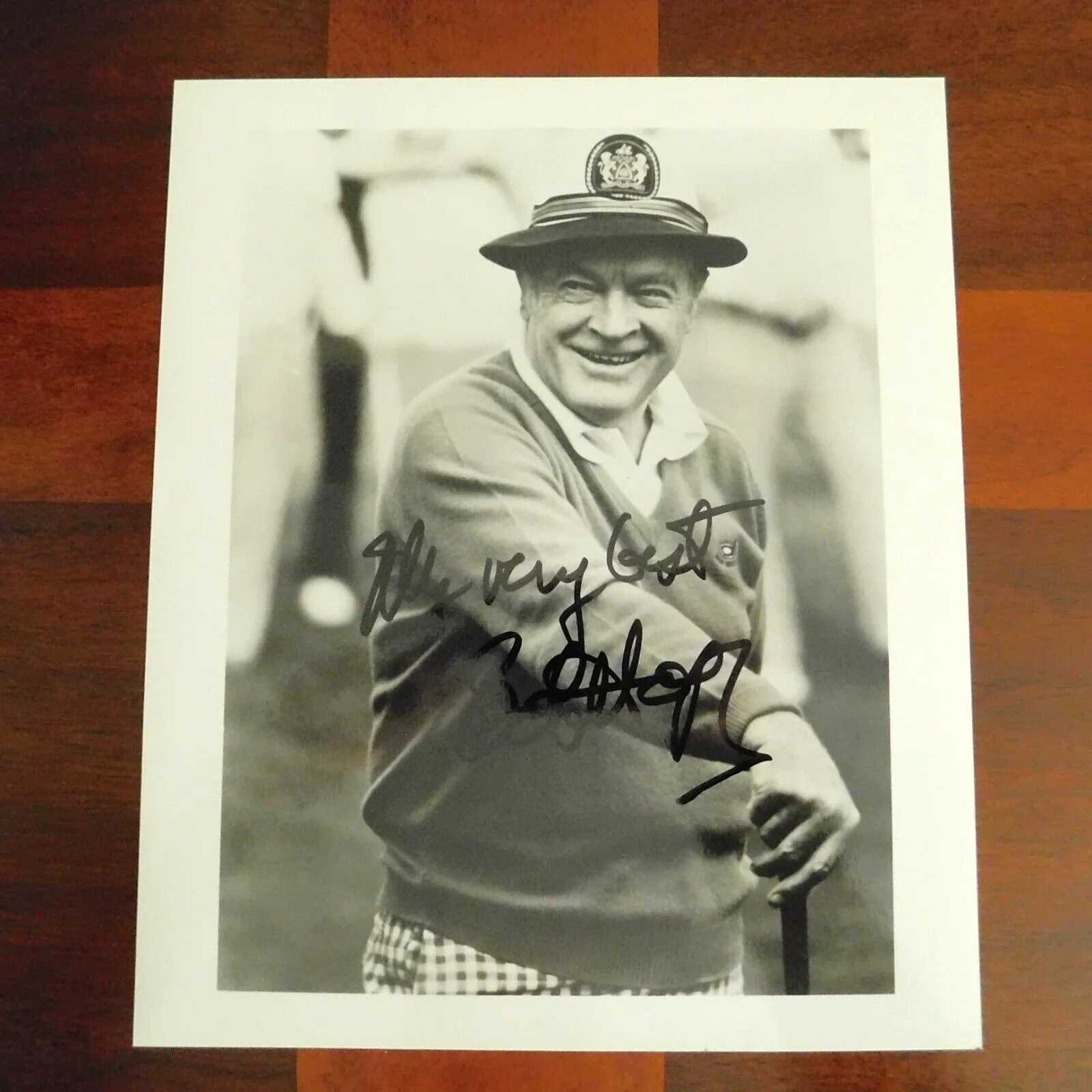 Bob Hope — Vtg. BOB HOPE SIGNED AUTOGRAPHED BLACK and WHITE ORIGINAL PHOTOGRAPH 8" x 9 1/2"