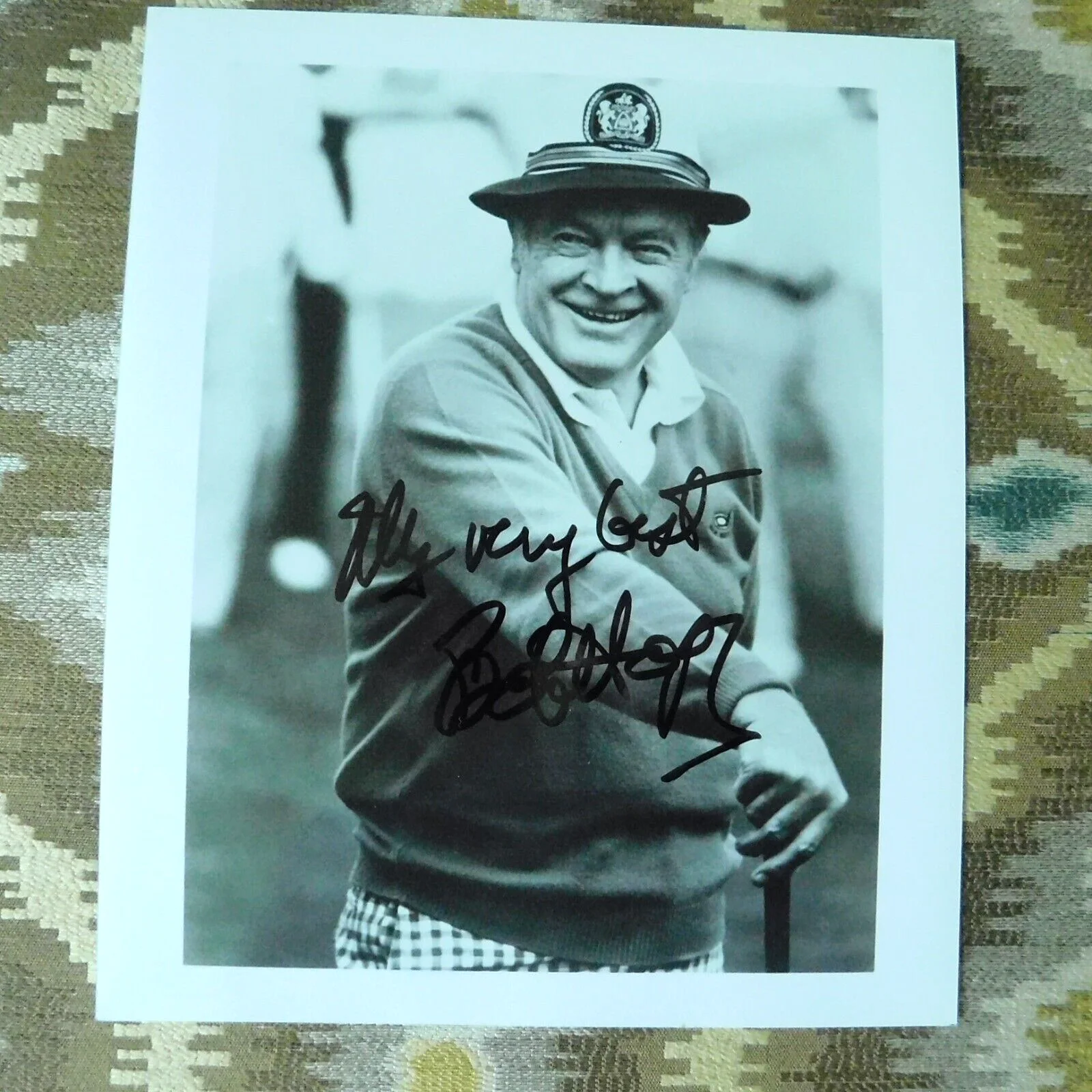 Bob Hope — Vtg. BOB HOPE SIGNED AUTOGRAPHED BLACK and WHITE ORIGINAL PHOTOGRAPH 8" x 9 1/2", изображение 3