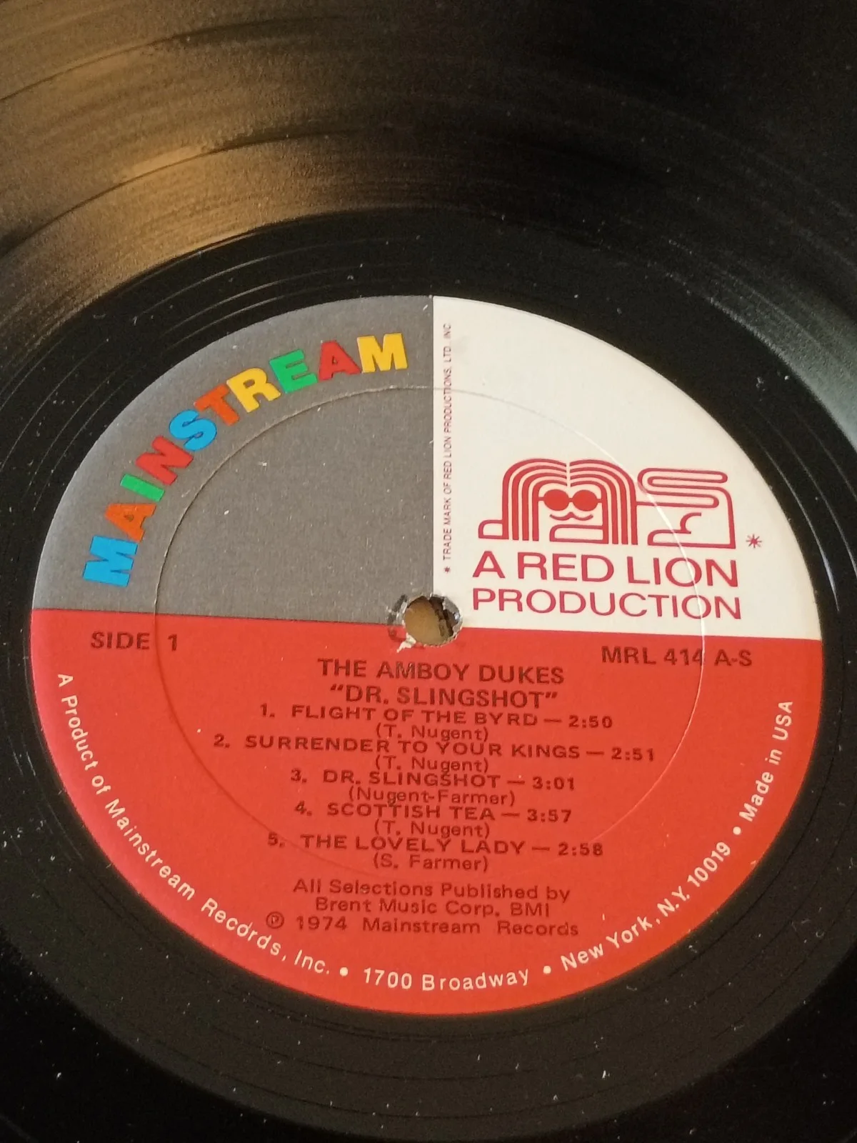 THE AMBOY DUKES-Dr. Slingshot AUTOGRAPHED SIGNED TED NUGENT 1974 PROMO Vinyl LP!, изображение 4