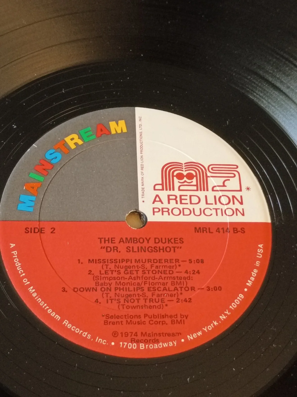 THE AMBOY DUKES-Dr. Slingshot AUTOGRAPHED SIGNED TED NUGENT 1974 PROMO Vinyl LP!, изображение 5