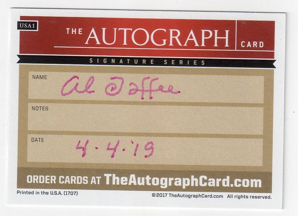 Al Jaffee — AL JAFFEE Signed Autograph Card - MAD Magazine Cartoonist