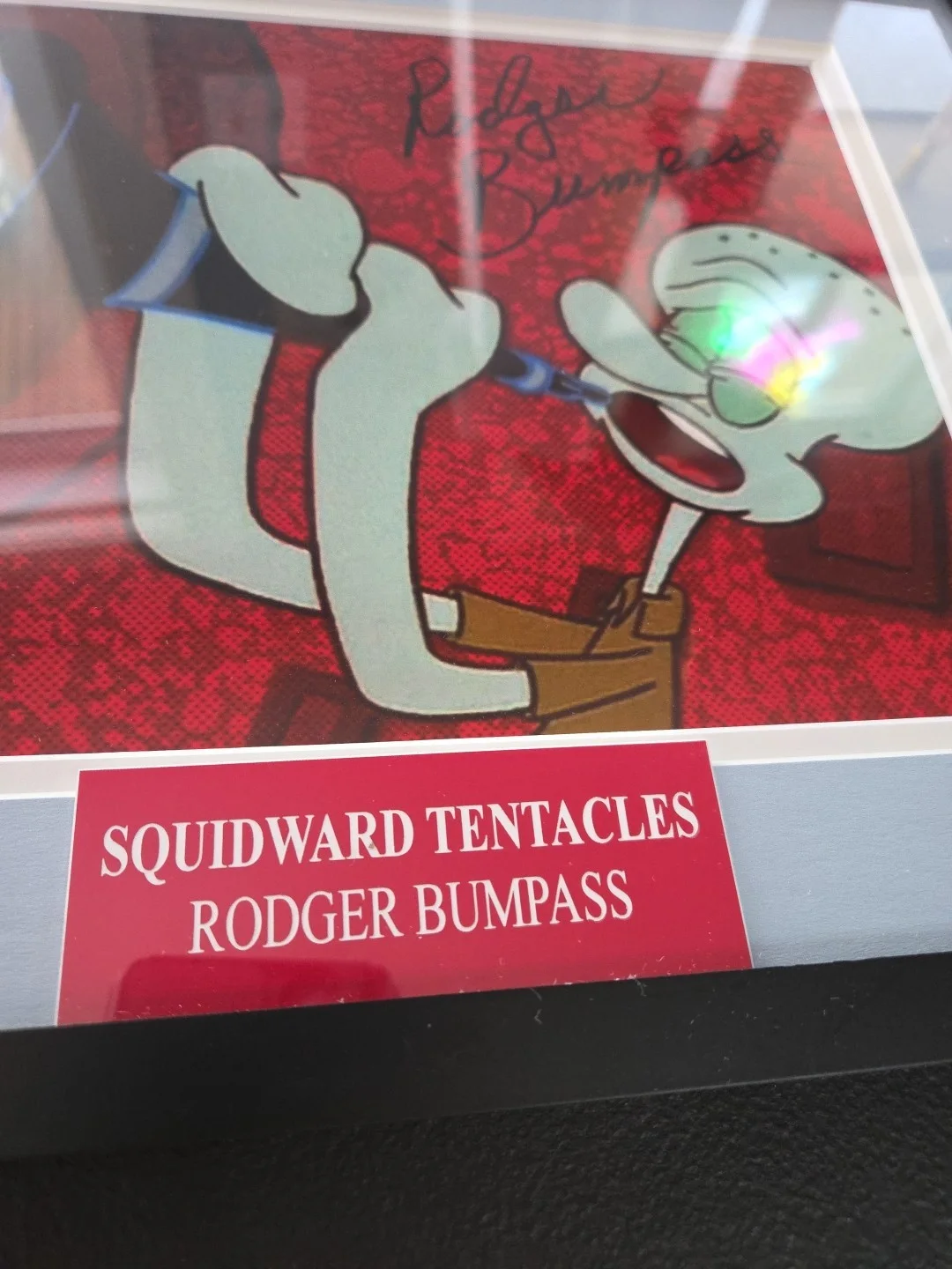 Rodger Bumpass — Rodger Bumpass Squidward Spongebob Squarepants Signed 8x10 Photo PSA COA. Framed, изображение 3
