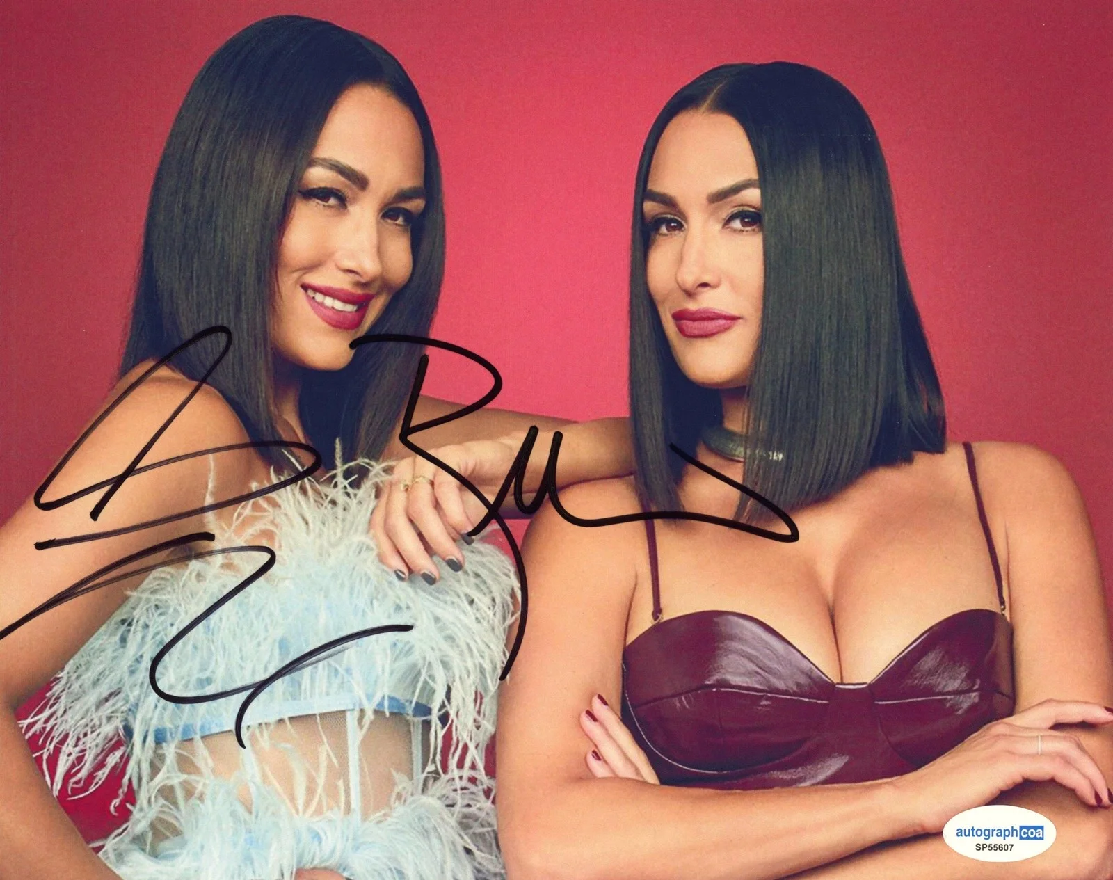 Brie Bella, Nikki Bella — Nikki & Brie Bella "Bella Twins" AUTOGRAPH Signed WWE Divas 8x10 Photo D ACOA, image 2