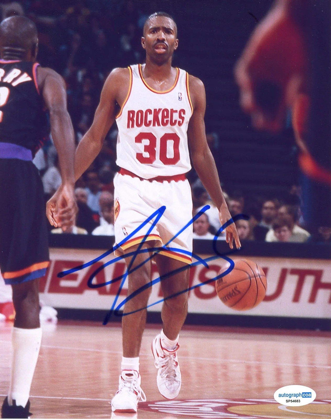 Kenny Smith — Kenny Smith AUTOGRAPH Signed Houston Rockets 'The Jet' NBA 8x10 Photo ACOA, изображение 2