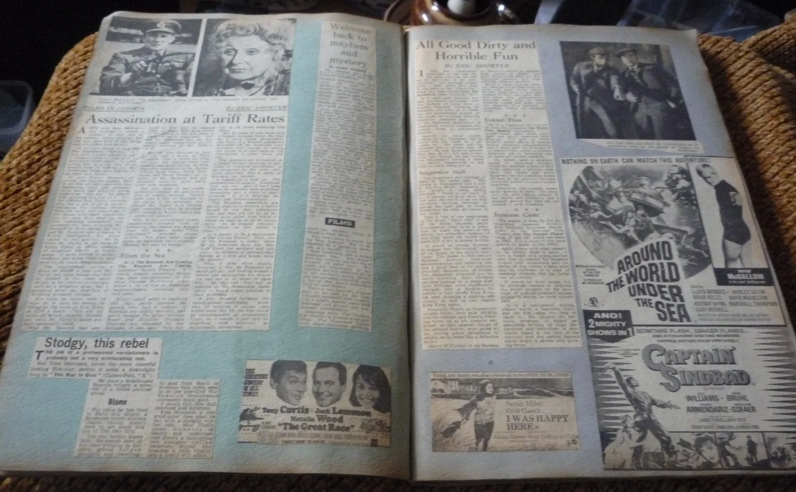 Vintage Movie Film Interest 60s Scrap Book Newspaper Cuttings Elvis Mcqueen, изображение 4