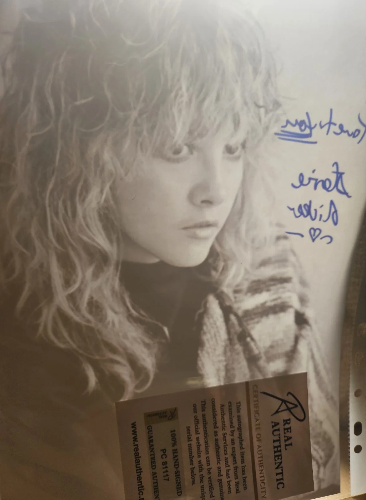 WITH COA ☑️ ORIGINAL STEVIE NICKS HAND-SIGNED AND INSCRIBED 8X12" PHOTO 🎼🕊, изображение 3