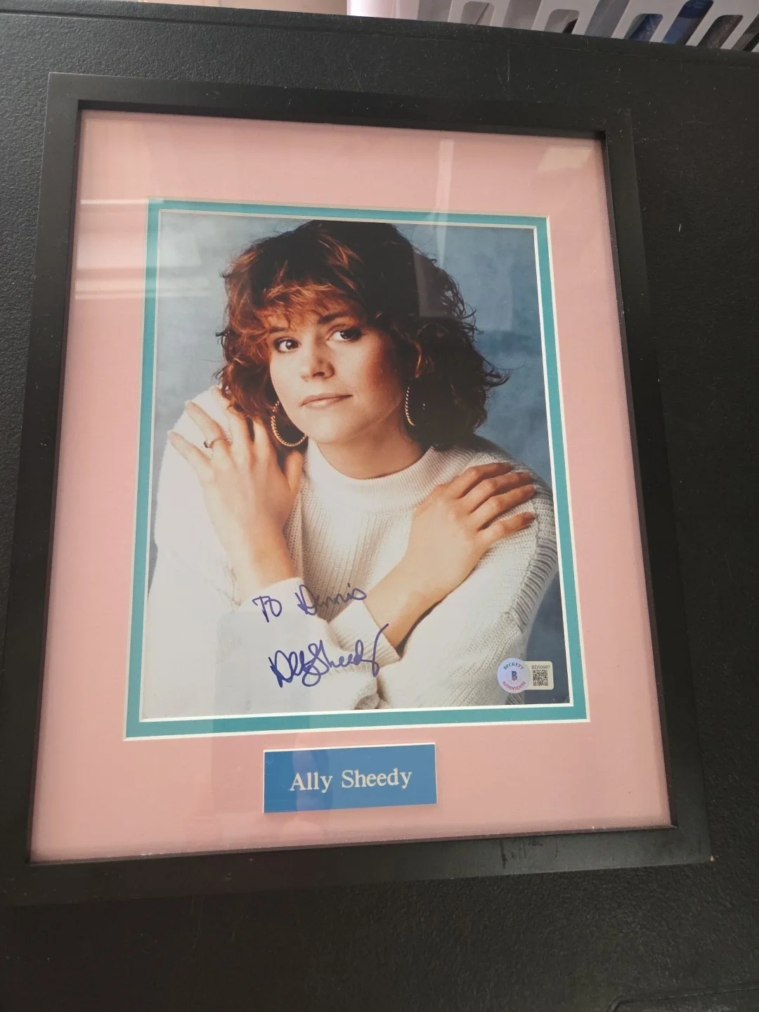 Ally Sheedy — Ally Sheedy Autographed 8x10 Photo. Breakfast Club. BAS COA. Framed And Matted